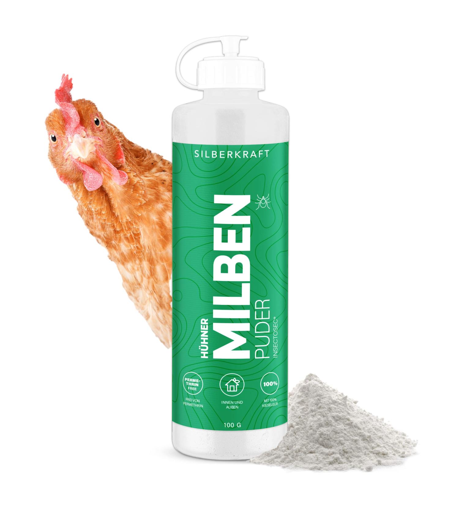 Silver Power Mite Powder 100g - Effective Mite Protection for Chickens & Birds | Anti-Mite Solution Against Red Bird Mite | Guaranteed Defense - Buy Online on GoSupps.com