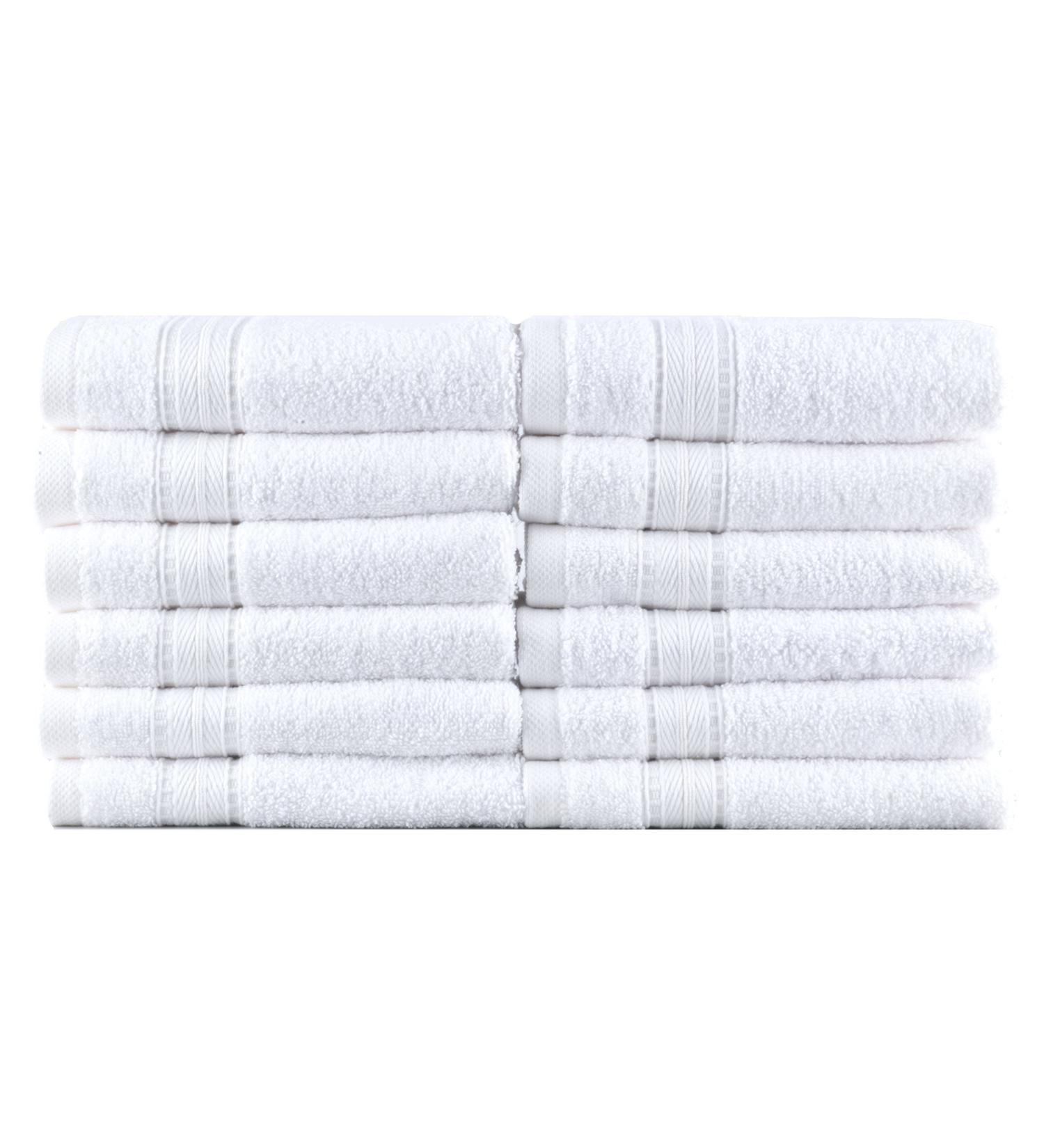 LUNASIDUS Bergamo Luxury Hotel Spa Washcloths Set of 12 700 GSM 100 Turkish Cotton White Made in Turkey