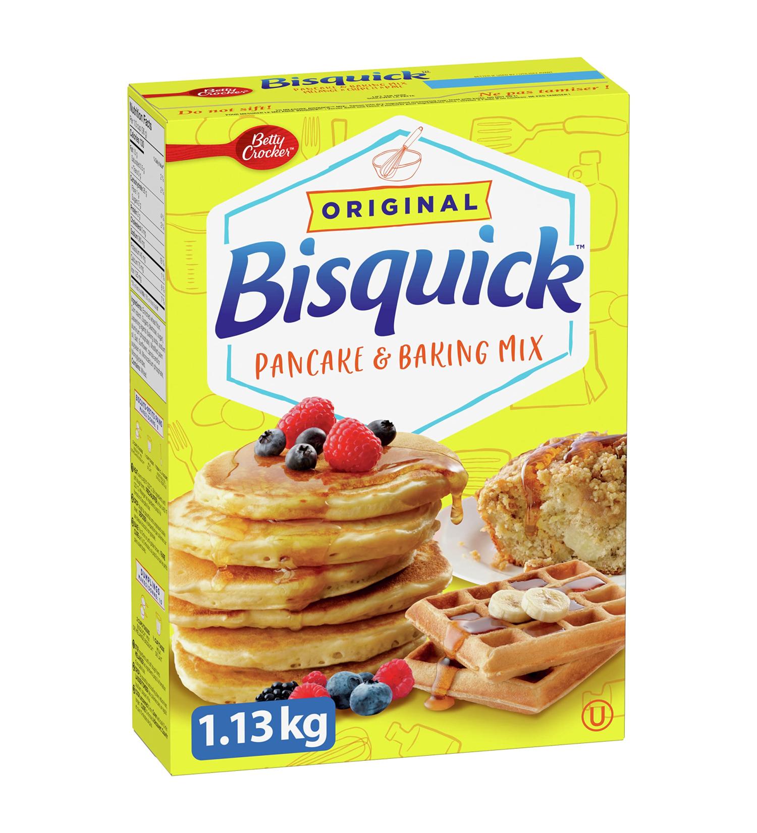 BETTY CROCKER - Bisquick Original Pancake and Waffle Mix 1.13 Kilograms Package Baking Mix Can Be Used For Pancakes Biscuits Pies and More - Buy Online on GoSupps.com