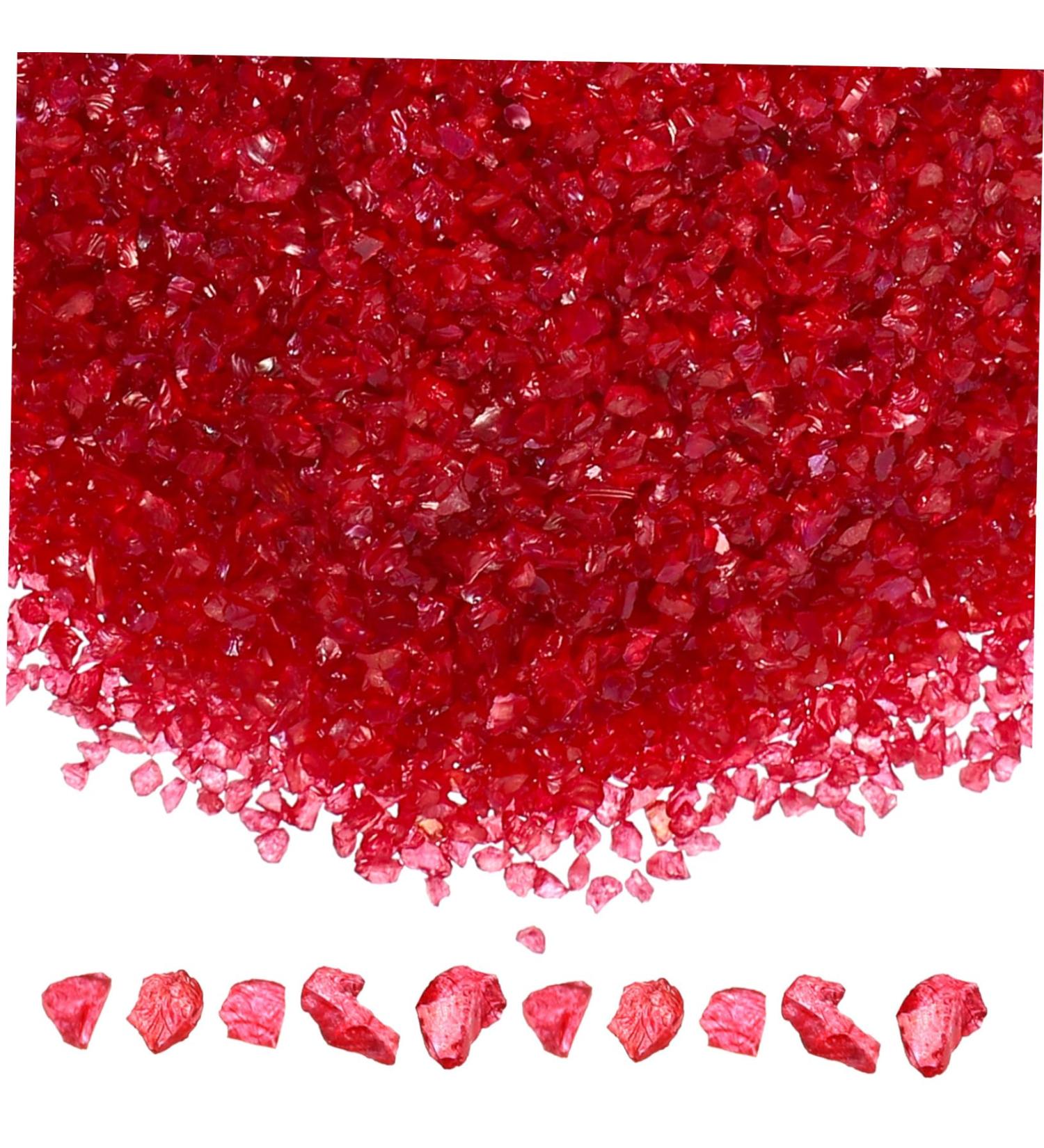 FRCOLOR 1 Transparent Colored Glass Sand Broken Glass Irregular Glass Manicure Jewelry Accessories Decorative Glass Sand (big Red) Glass Vases Decorative Glass Sands Miss Nail Bare Stone - Buy Online on GoSupps.com