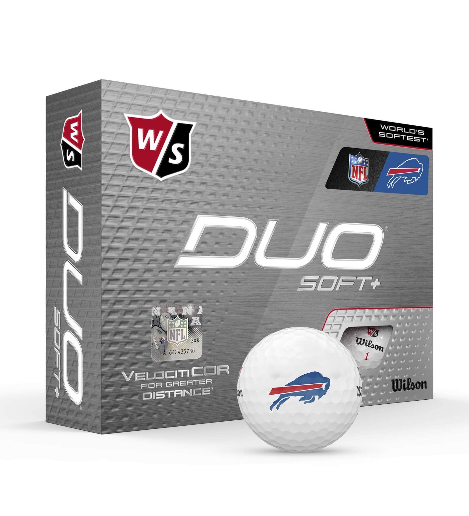 WILSON Staff Duo Soft/Soft+/NFL Golf Ball Buffalo White - Buy Now for Exceptional Performance - Buy Online on GoSupps.com