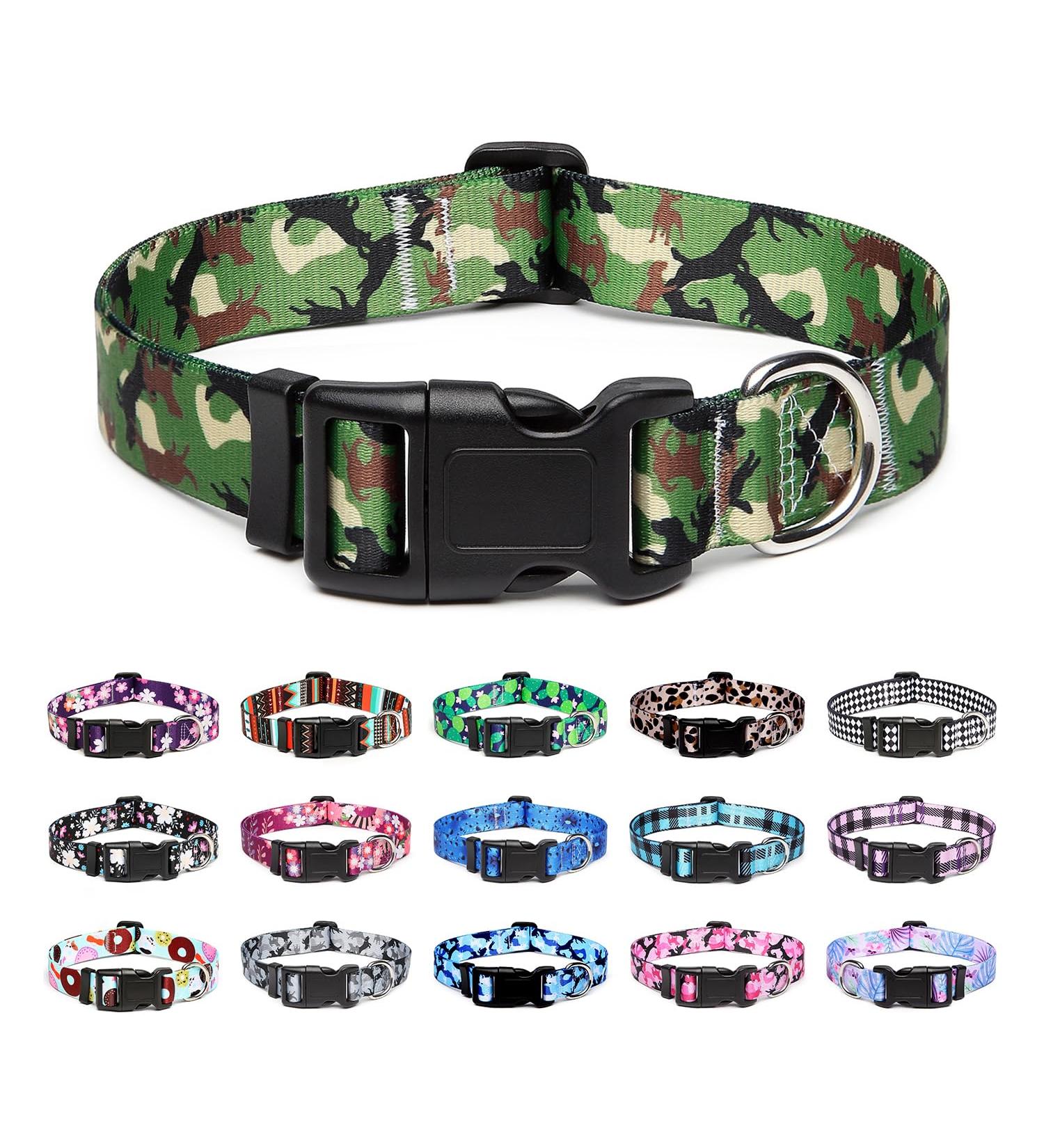 Mercano Adjustable Dog Collar - Soft Nylon Comfort & Durable Camo Pattern for Small & Medium Dogs - Ideal for Puppies - Camo Green - Buy Online on GoSupps.com