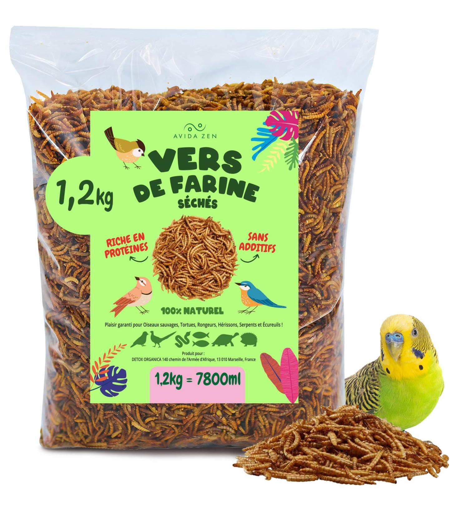 Dried Meal Worms - 1.2 kg 10 ml of Treats - Food for Fish Wild Birds Turtles Hedgehogs Rodents and Reptiles  - Buy Online on GoSupps.com