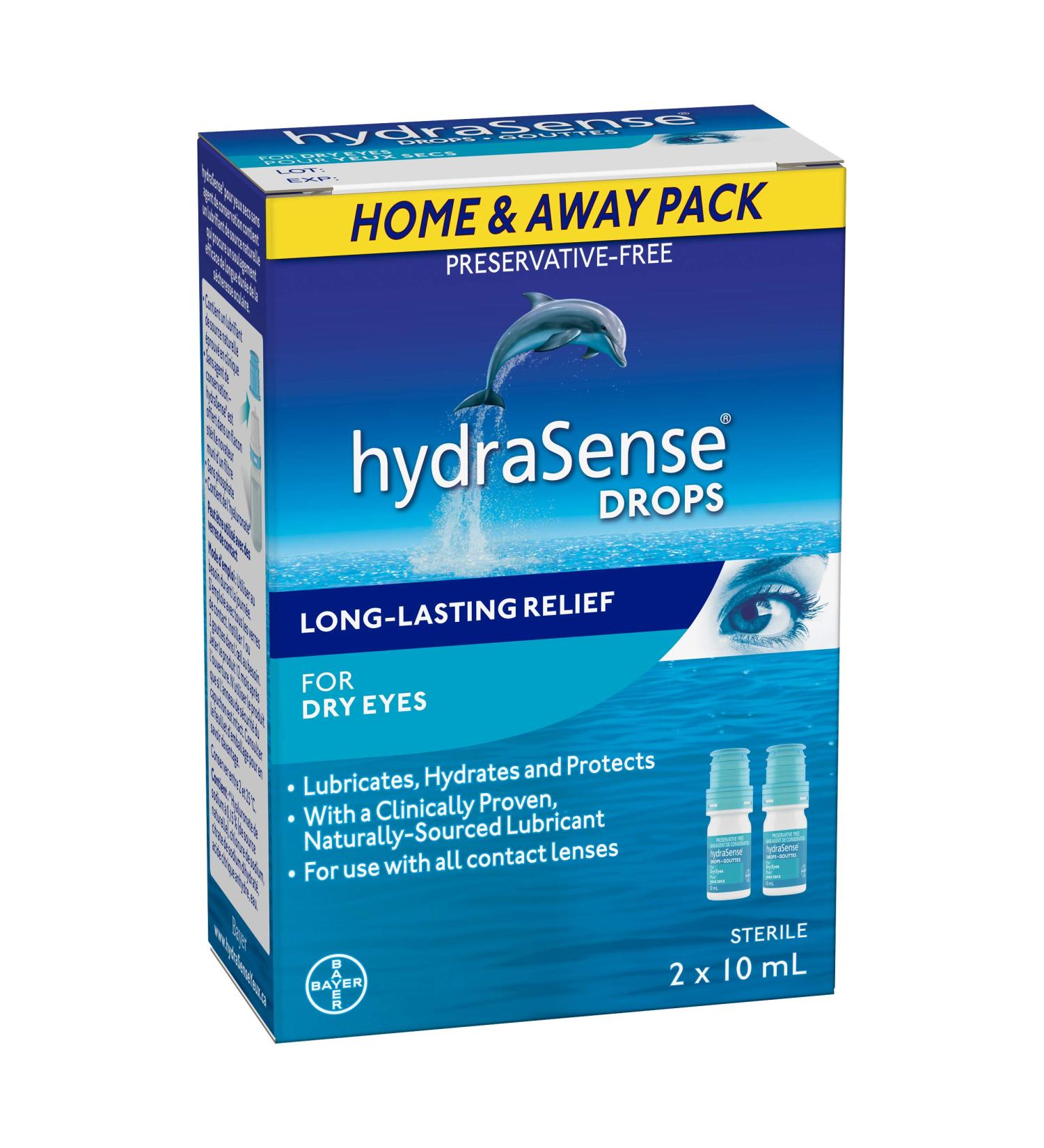 Eye Drops for Dry Eyes - Fast Long-Lasting Relief | Preservative Free & Naturally Sourced | Home & Away Twin Pack (2 x 10 mL) - 20 mL - Buy Online on GoSupps.com