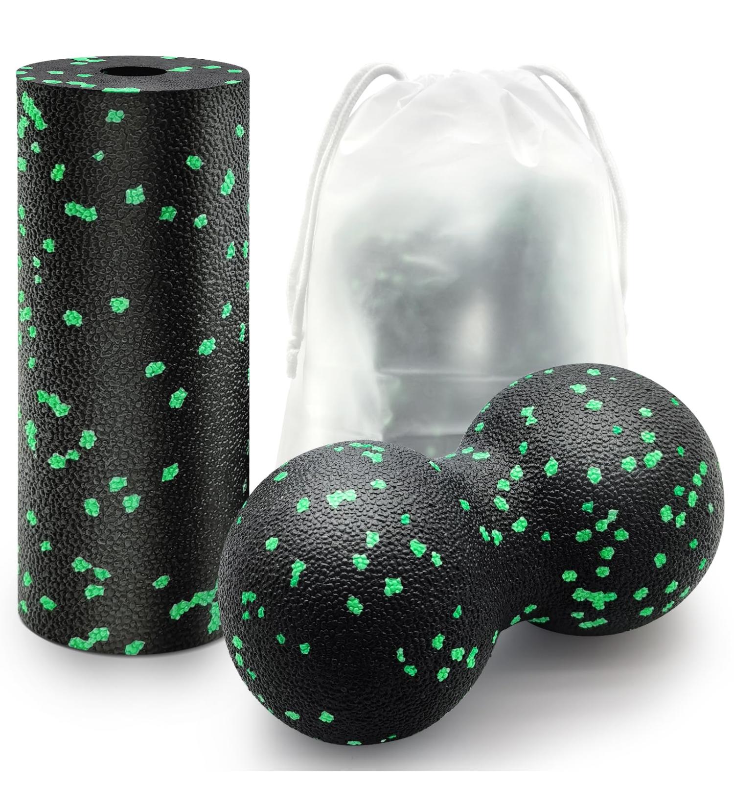 Euro Fascia Ball & Roll Set | Small Massage Ball & Medium Hard Roller for Spine Back Neck Pain Relief Ideal for Fascia Training | International Shipping Available - Buy Online on GoSupps.com