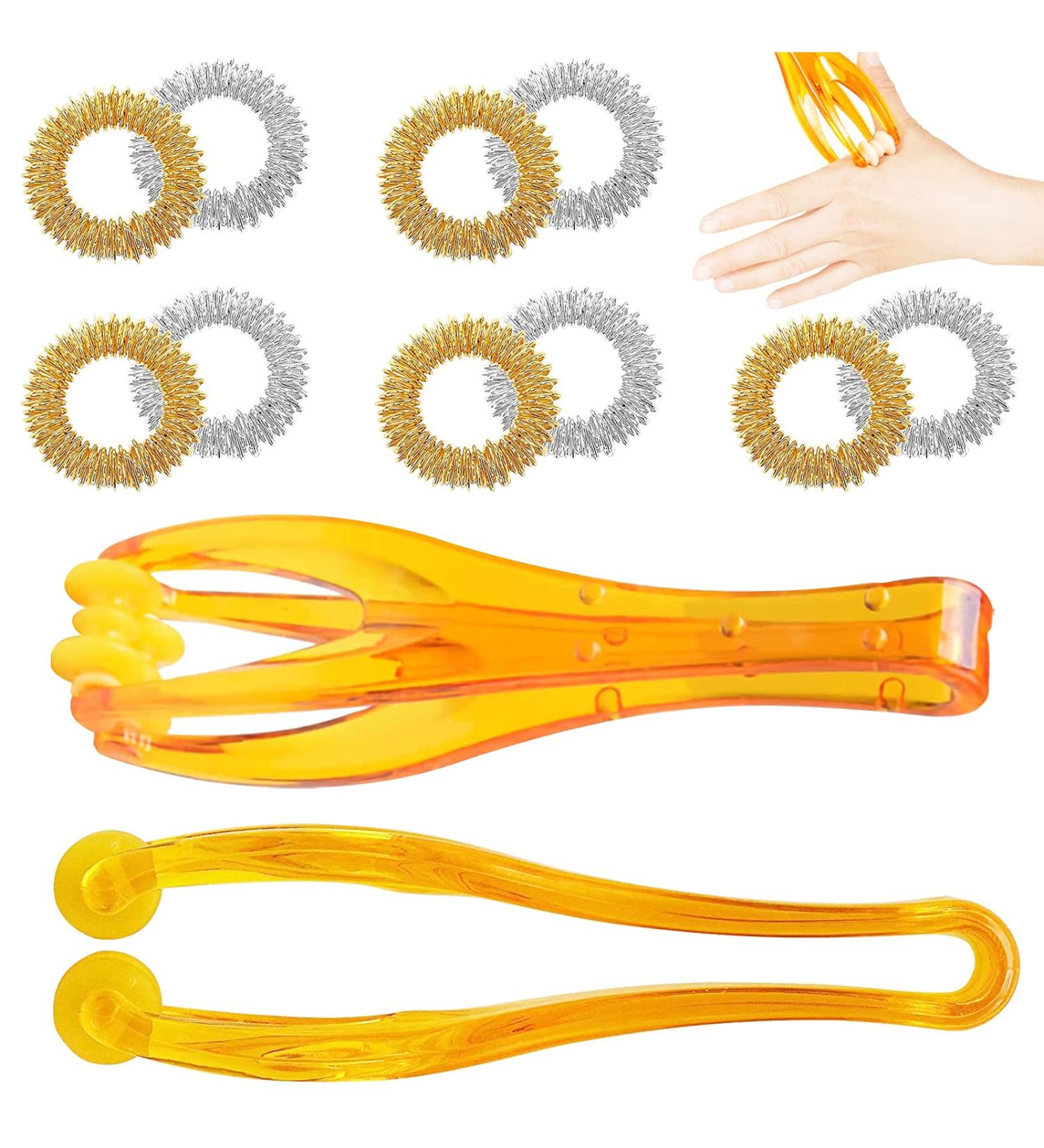 Gzjiyu 10-Piece Finger Massage Set & 2 Massage Rings | Boost Blood Circulation Reduce Fatigue & Stress Relief | International Shipping Available - Buy Online on GoSupps.com