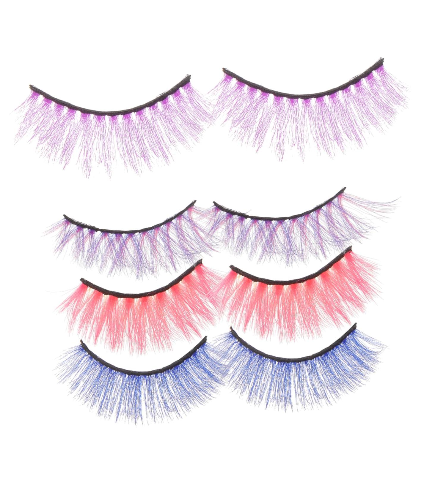 Beaupretty 4 Pairs natural faux lashes Miss Imitation 3d fake lashes curly Fake eyelashes fluffy slim soft European and American eyelashes makeup false eyelashes - Buy Online on GoSupps.com