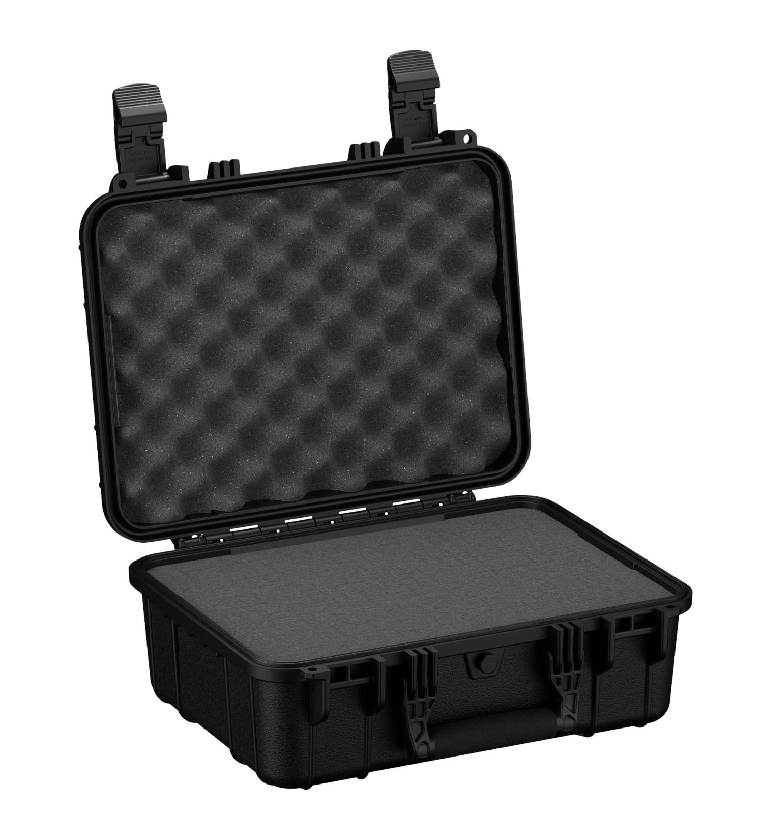 Waterproof Lockable Medium Hard Case 16x13x7 Black with Foam Insert - Ideal for Camera, Tactical, Scientific Gear - IP67 Rated - Buy Online on GoSupps.com
