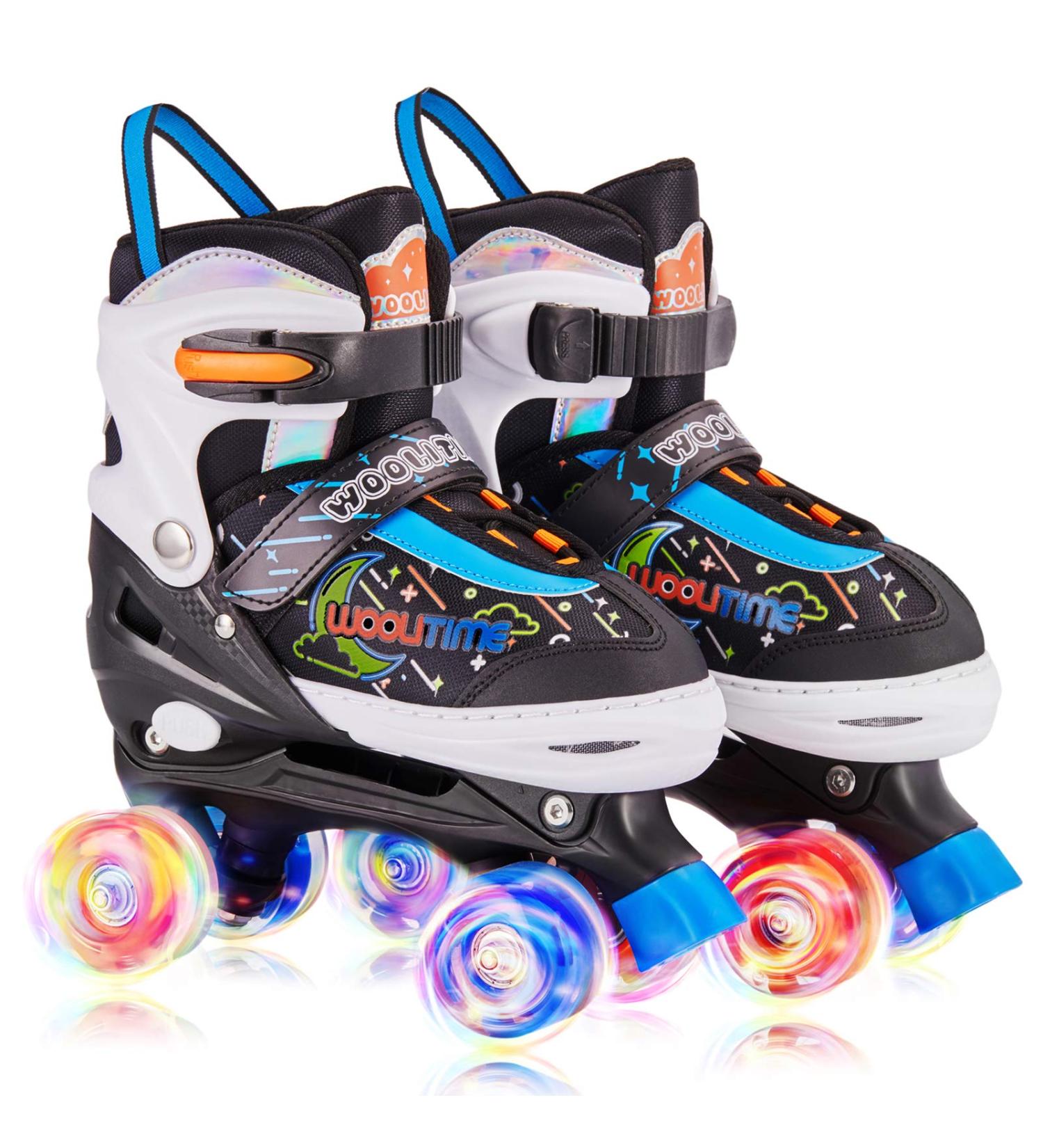 Woolitime Adjustable Roller Skates for Kids | Small Size (10C - 13C) | Light Up Wheels | Boys & Girls Toddler Roller Skates - Buy Online on GoSupps.com