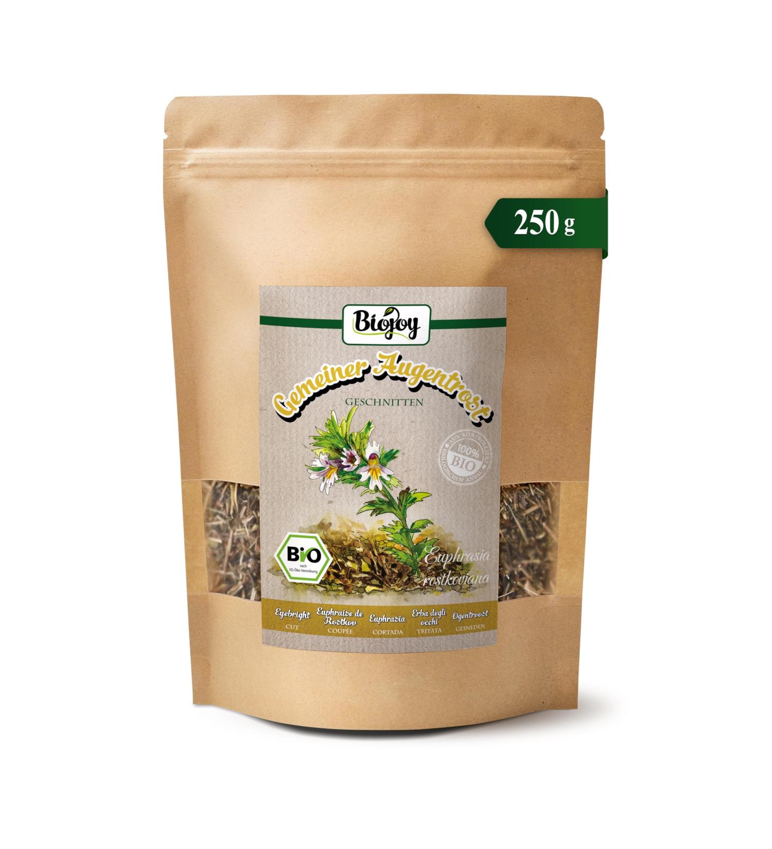  Biojoy Biojoy Organic Rostkov Eyebright (250 g) dried and cut ideal for herbal tea (Euphrasia rostkoviana) - Buy Online on GoSupps.com