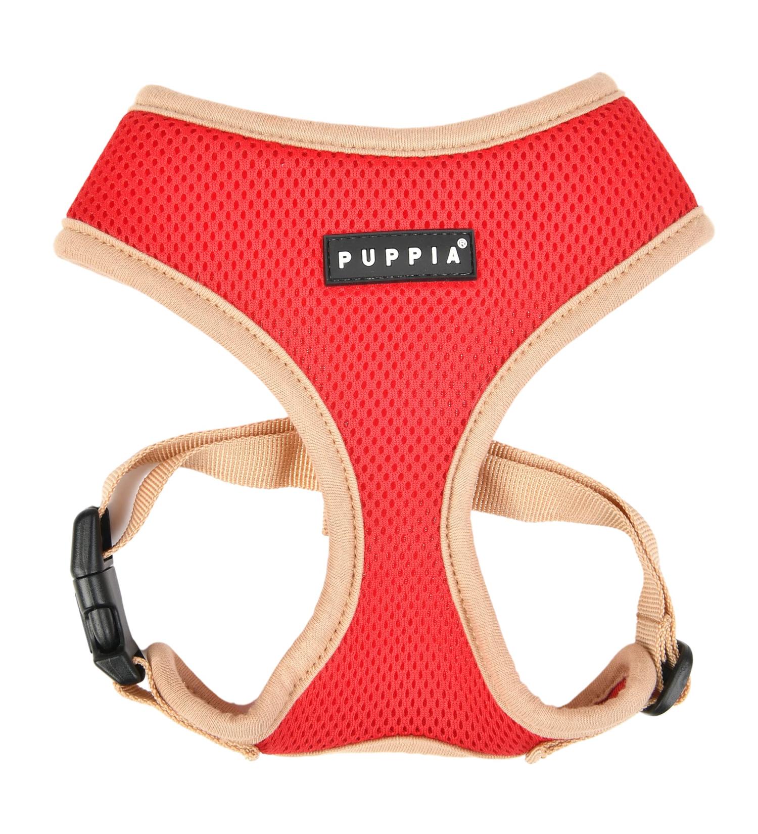 Puppia Soft Harness II - Comfortable Adjustable Soft Dog Harness for Small & Medium Dogs - Red XL - Buy Online on GoSupps.com