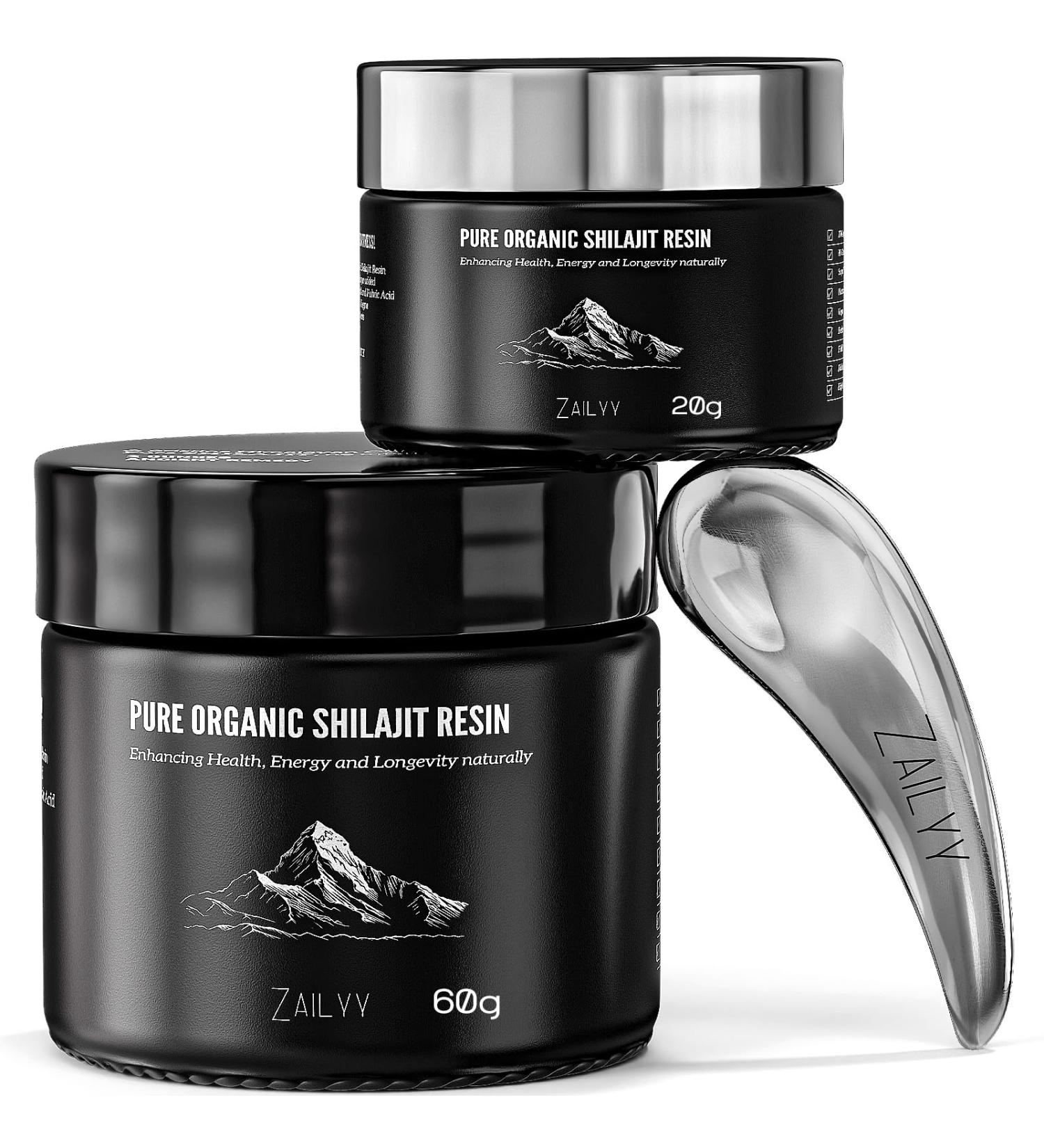 Pure Himalayan Organic Shilajit Resin Supplement 80g | Lab-Tested & Natural | Premium Grade with Fulvic Acid & Trace Minerals | Energy & Vitality Booster for Men & Women - Buy Online on GoSupps.com