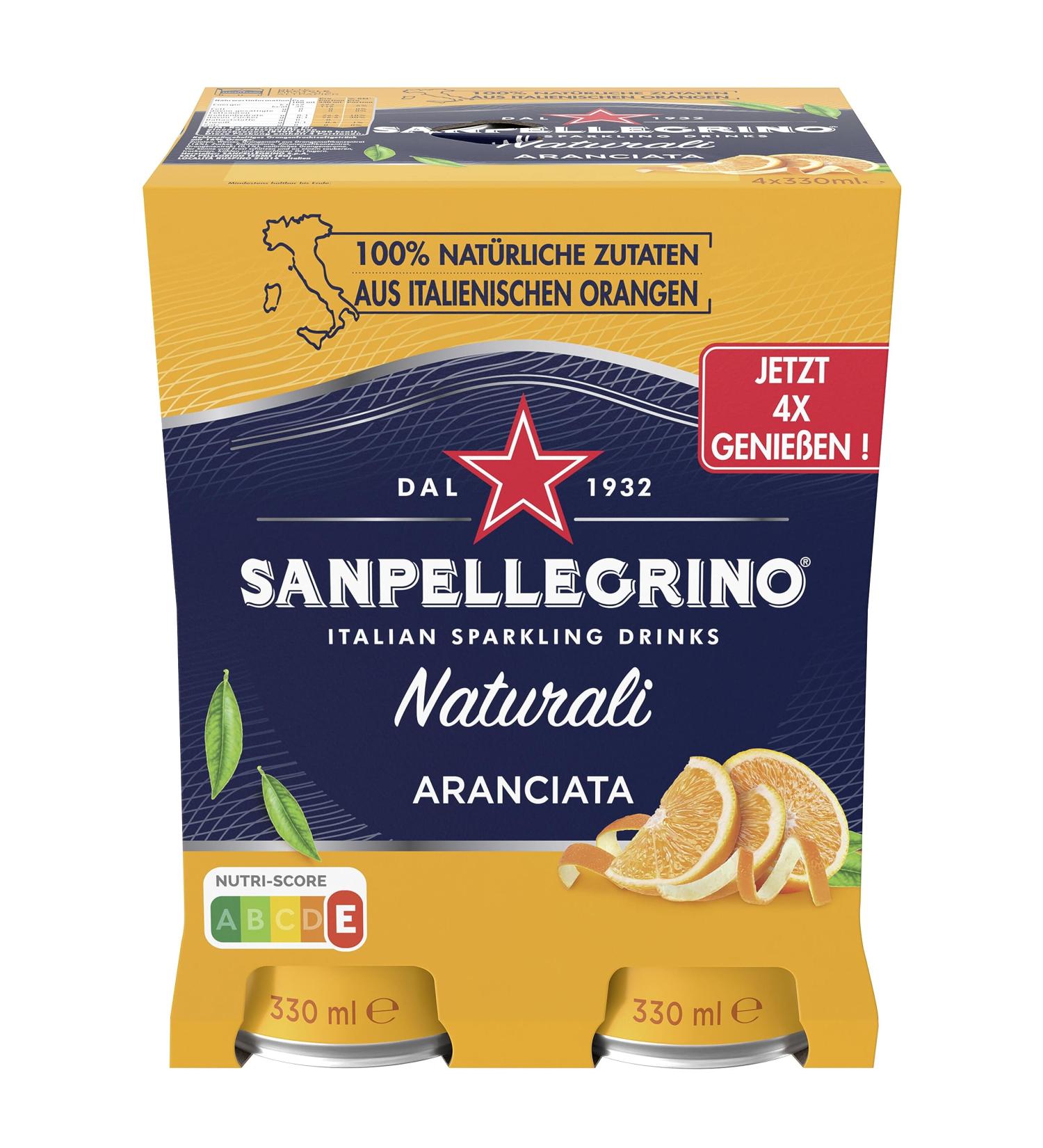 Buy San Pellegrino Aranciata Orange Lemonade 4-Pack (330ml) | 16% Juice | International Shipping - Buy Online on GoSupps.com
