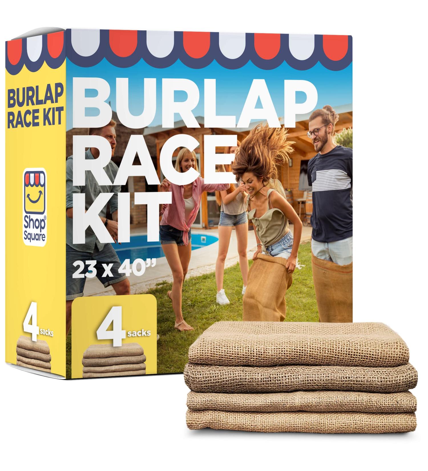 Set of 4 Large Burlap Potato Sack Race Bags 23x40 - Outdoor Lawn Game for Kids & Adults - Easter, 4th of July, Picnic, Family Reunion - Natural Burlap Scent - Pack of 4 - Buy Online on GoSupps.com