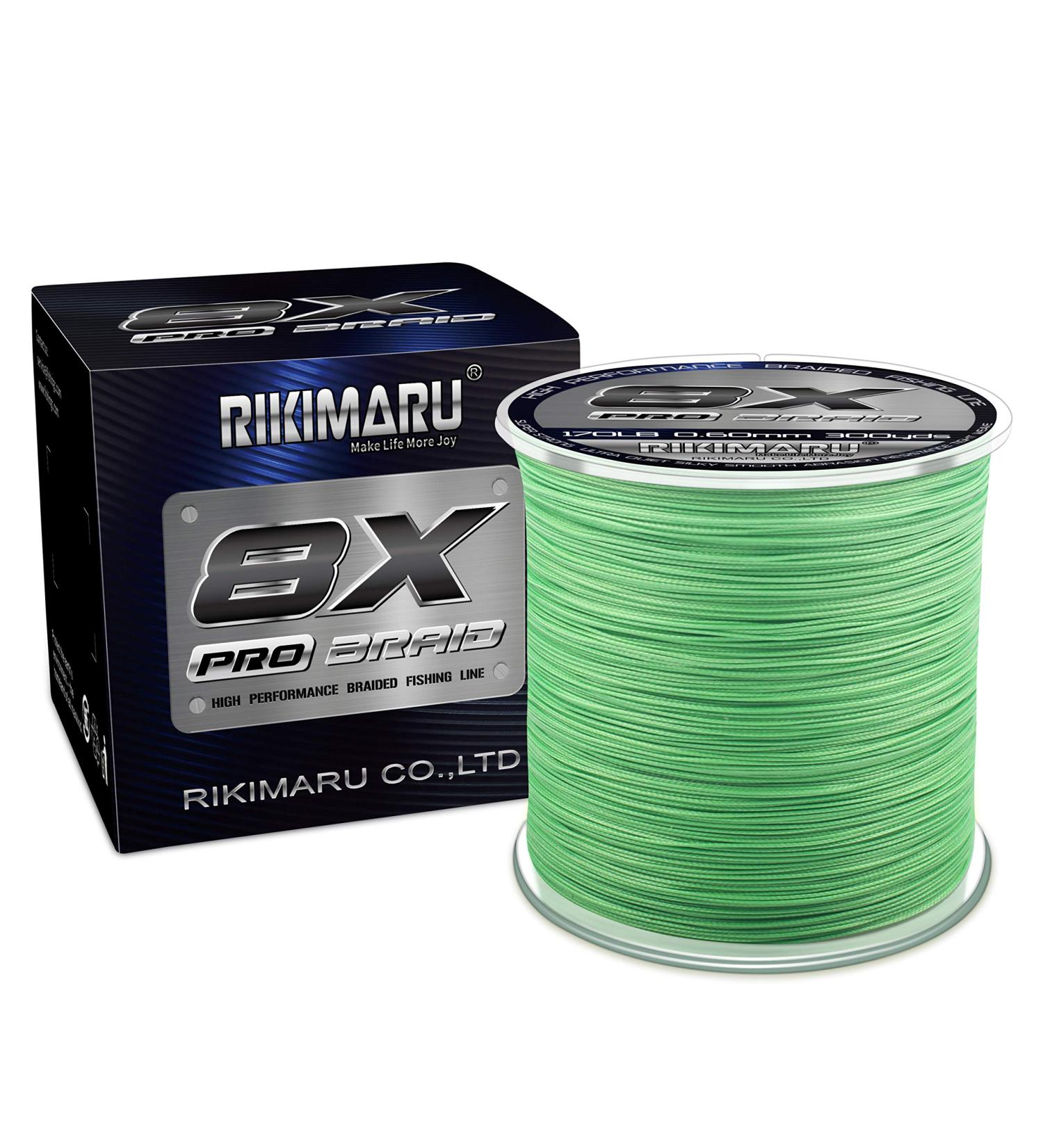 Rikimaru 8X Pro Braid Fishing Line 6LB-170LB  300yds-1000yds Fluo-Green Lemon Yellow Plum Pink Fluo-Green 50LB(0.35mm)-300Yds - Buy Online on GoSupps.com