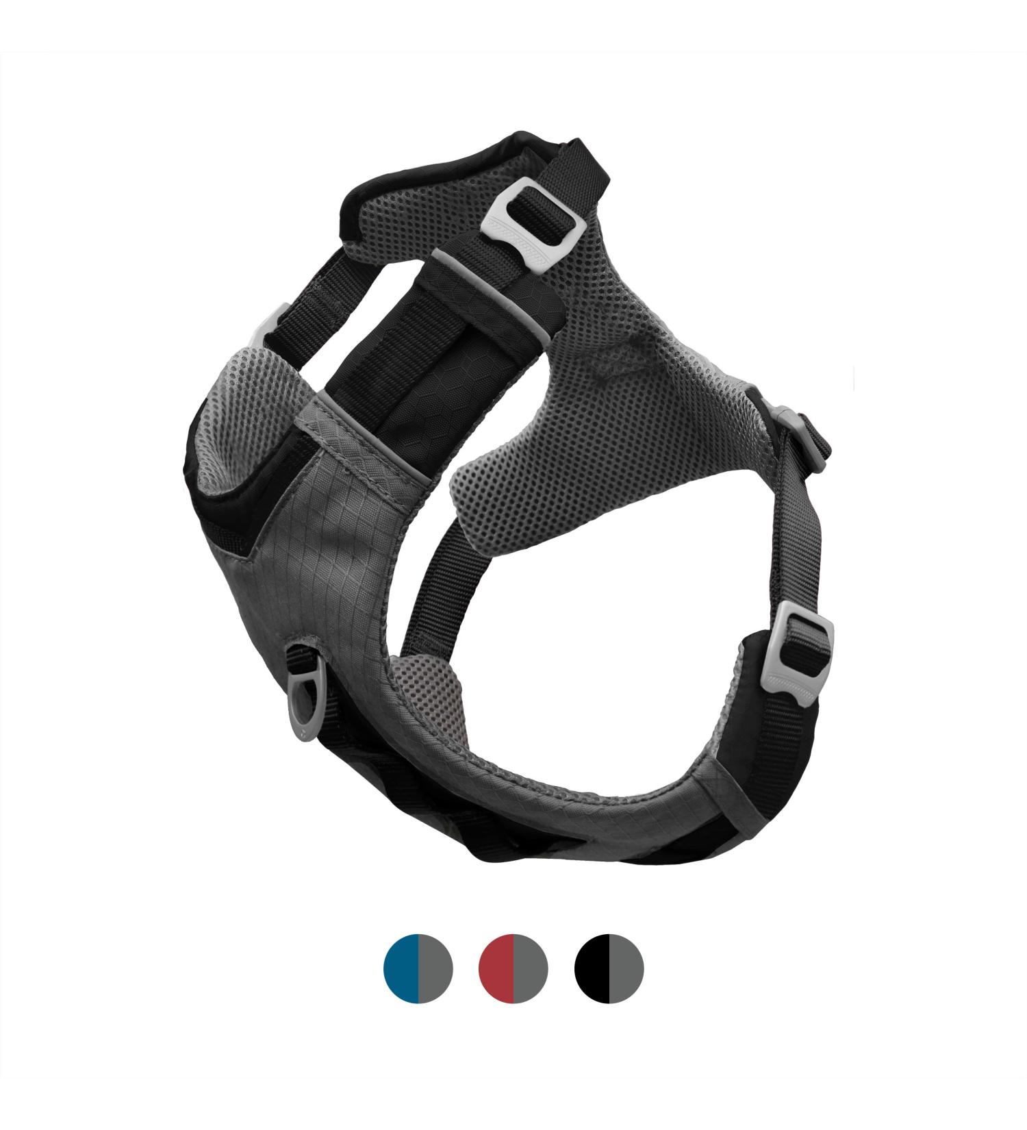 Kurgo Journey Air Dog Harness - Size L (23-34kg) - Padded Chest/Back Handle - Black/Gray - Ideal for International Shipping - Buy Online on GoSupps.com