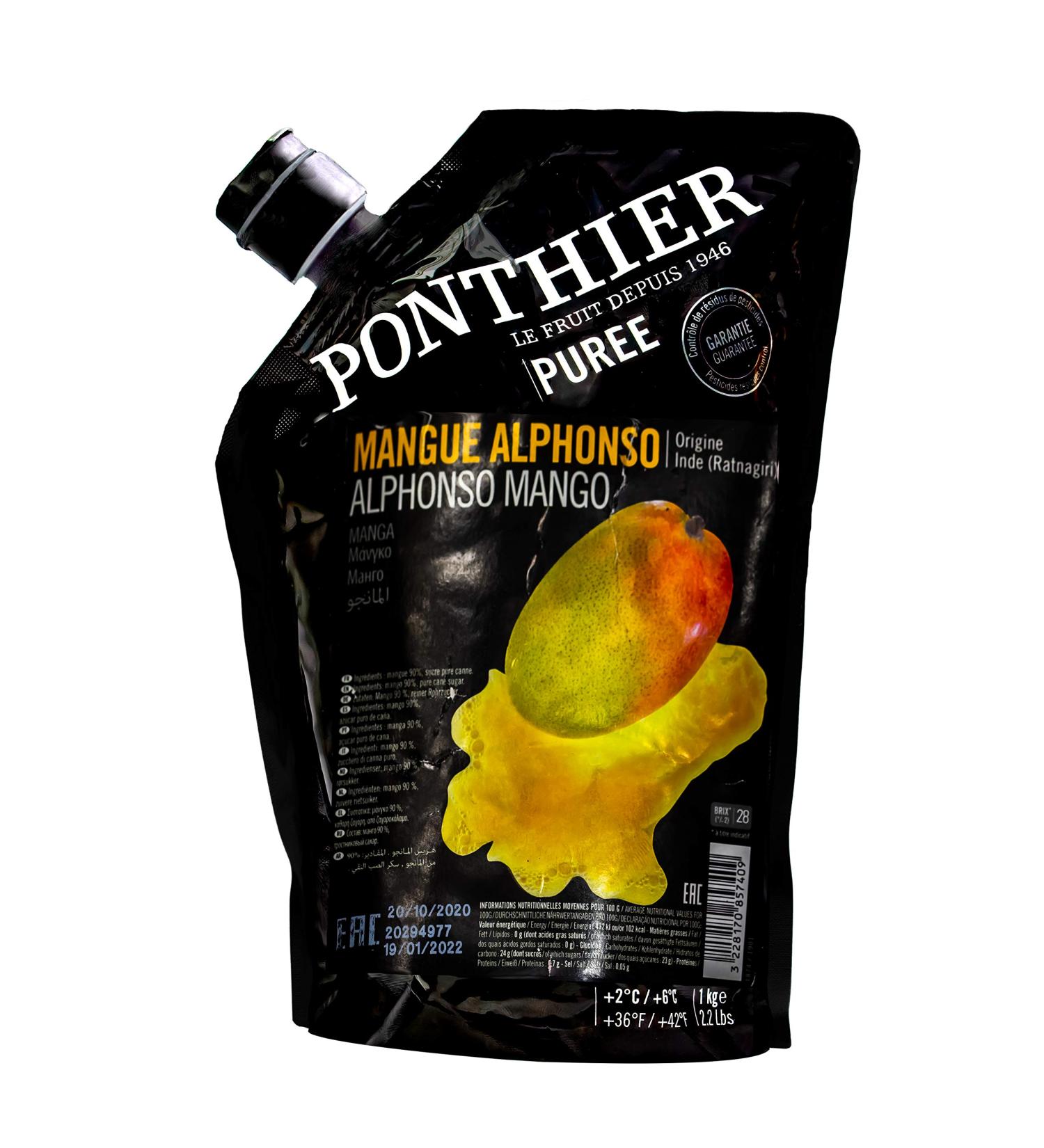 Buy Ponthier Mango Puree 6x1kg - Premium Mango Fruit Puree for Smoothies Sorbet & Cocktails | No Artificial Additives - Buy Online on GoSupps.com