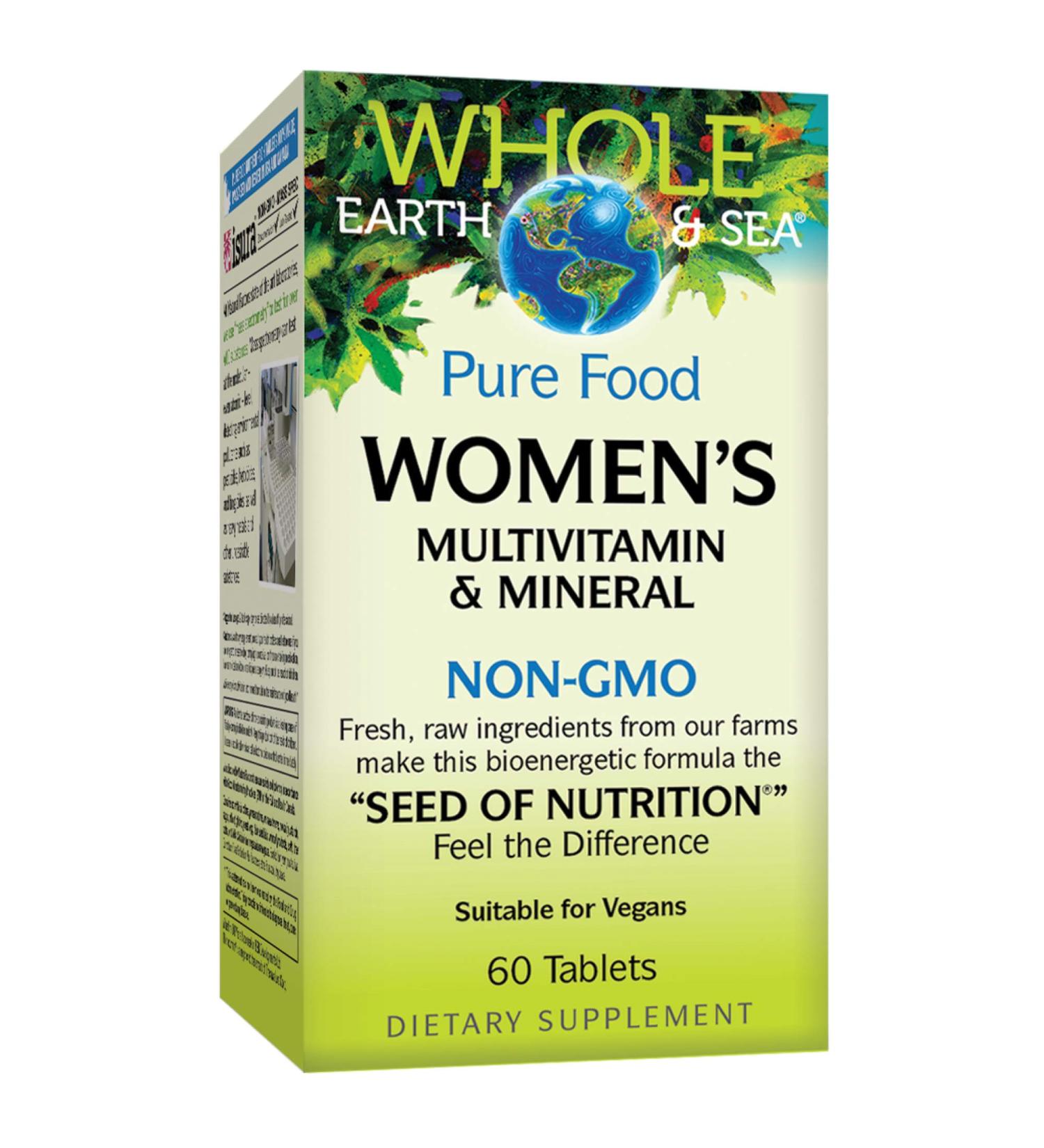 Natural Factors Whole Earth & Sea Women's Multivitamin & Mineral 60 Tablets - Organic Nutrition Boost - Buy Online on GoSupps.com