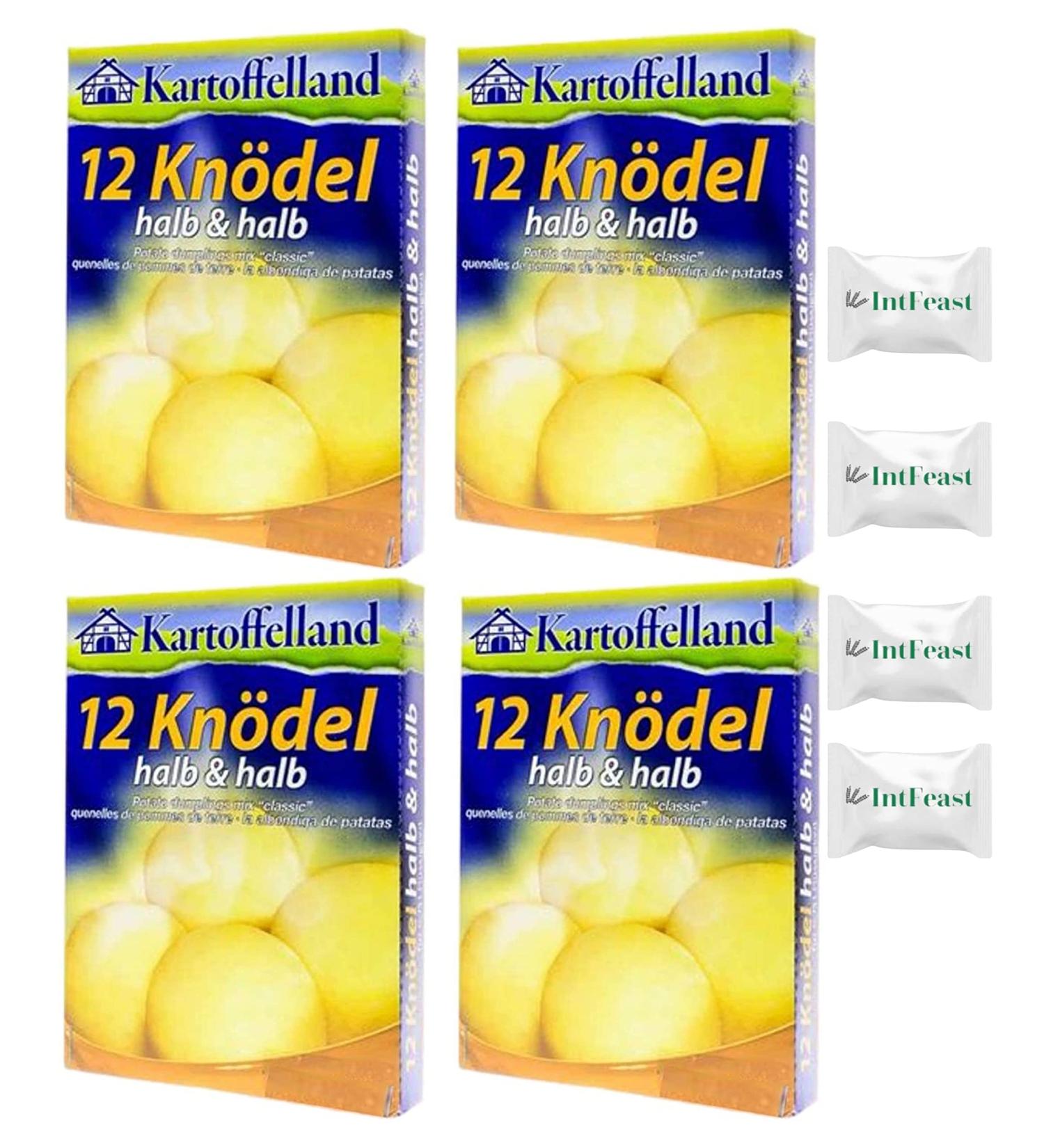Kartoffelland 12 Halb and Halb Delicious German Potato Dumplings Knodel Mix 11 Ounces (Pack of 4) with 4 Pieces Intfeast Mints- Easy to Prepare and Delicious Potato Dumpling Mix - Buy Online on GoSupps.com