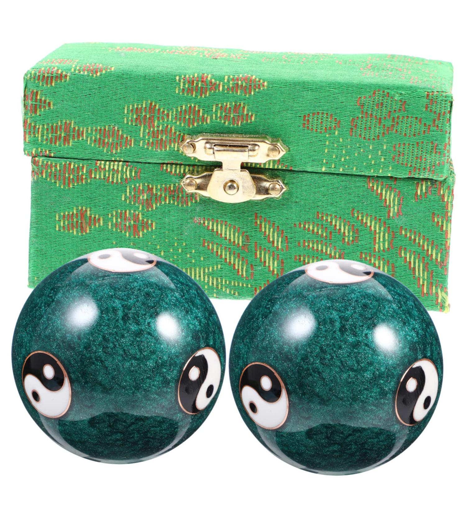 Beaupretty 2-Pack Health Massage Handballs - Chinese Cloisonn Metal Balls for Hand Exercises & Fitness - Buy Online on GoSupps.com