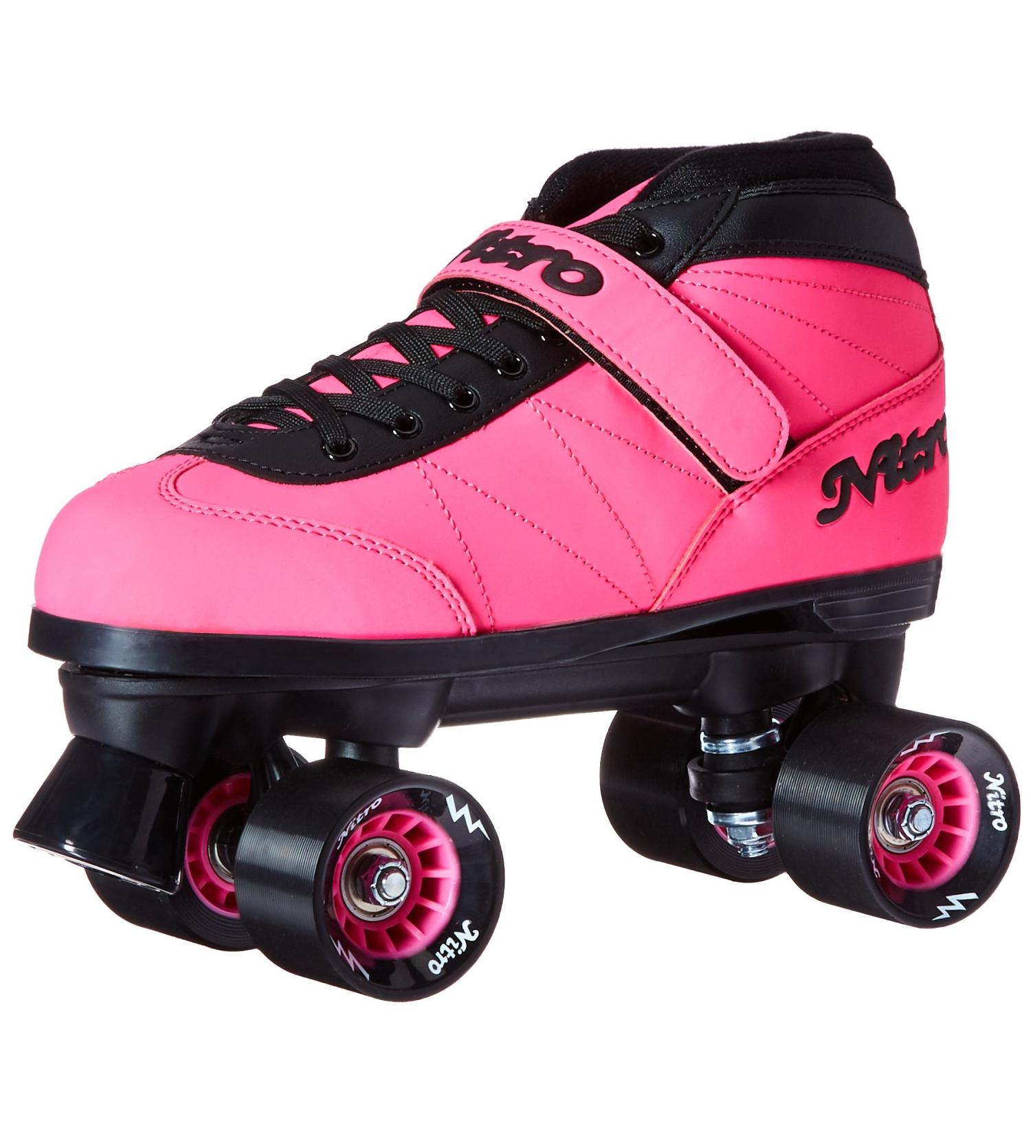 Epic Skates 2016 Epic Nitro Turbo 1 Indoor/Outdoor Quad Speed Roller Skates  Pink Youth 4 Pink/Black - Buy Online on GoSupps.com