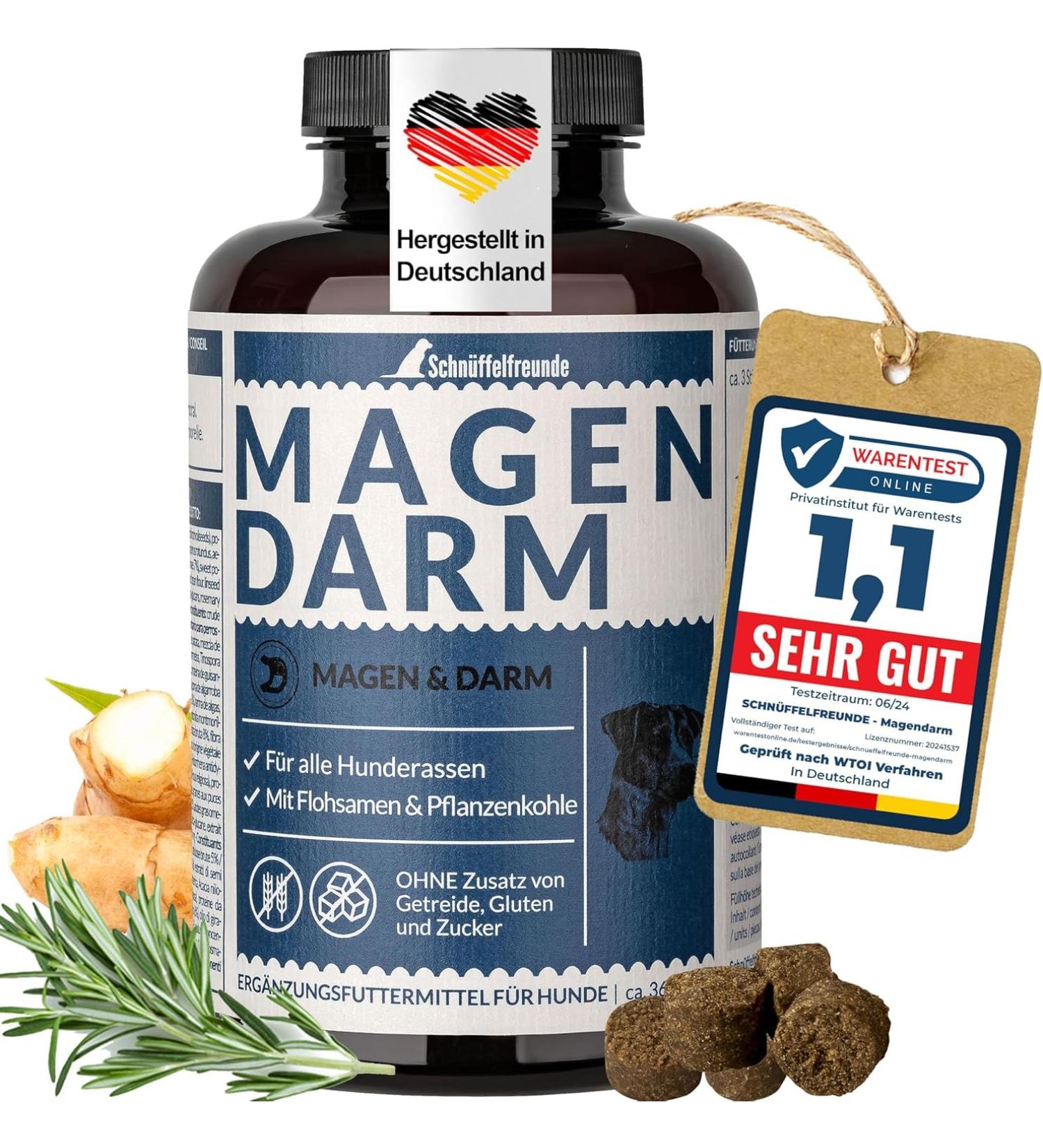 Schn ffelfreunde Magen Darm - Dog I Digestive Supplements for Dogs - Tablets for Digestive and Gastric Support - Made in Germany (300g) - Buy Online on GoSupps.com