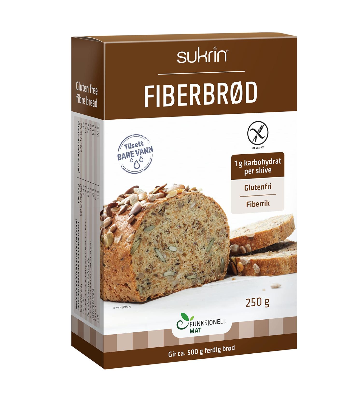 Sukrin Fibre Bread Mix - Low Carb, Gluten-Free, Milk-Free, Yeast-Free, Easy Baking for Keto Diets - 250g (Pack of 1) | High Fibre - Buy Online on GoSupps.com