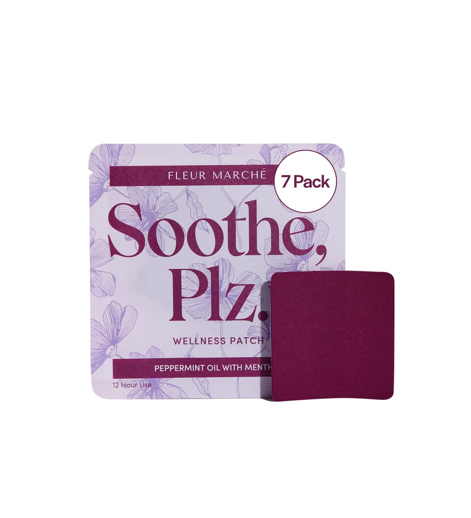 Fleur Marche Soothe Plz. Botanical Patch - Muscle Recovery Patch with Peppermint Oil & Menthol - Post Night Out Post Workout or Daily Relief - Highly Bioavailable - 7 Patches 7 Pack - Buy Online on GoSupps.com