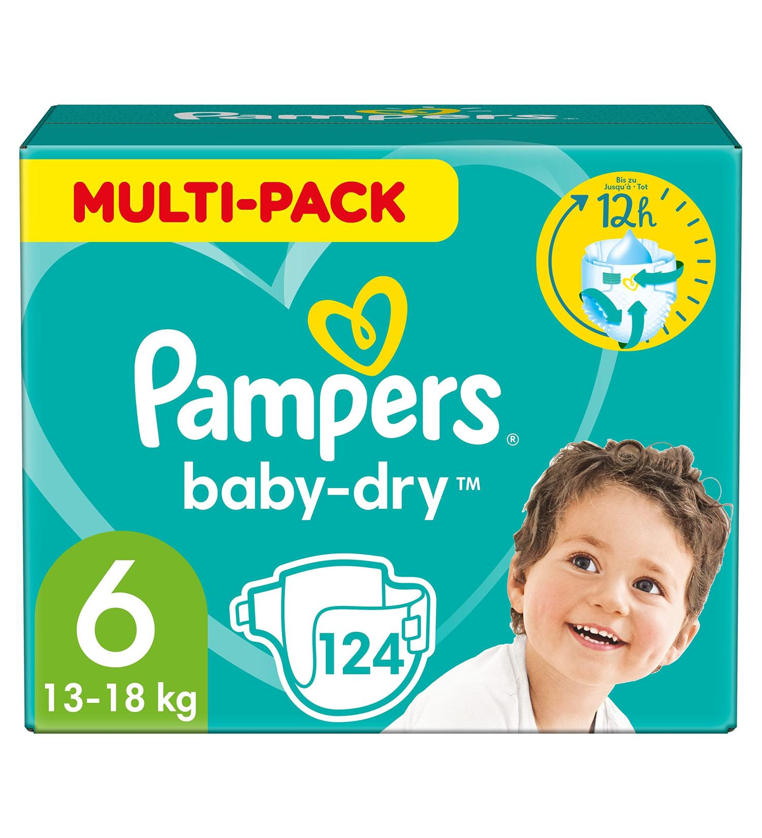 Pampers diapers size 6 (13-18kg) Baby-Dry extra large monthly box up to 12 hours of all-round outlet protection 124 pieces size 6 (124 pieces)