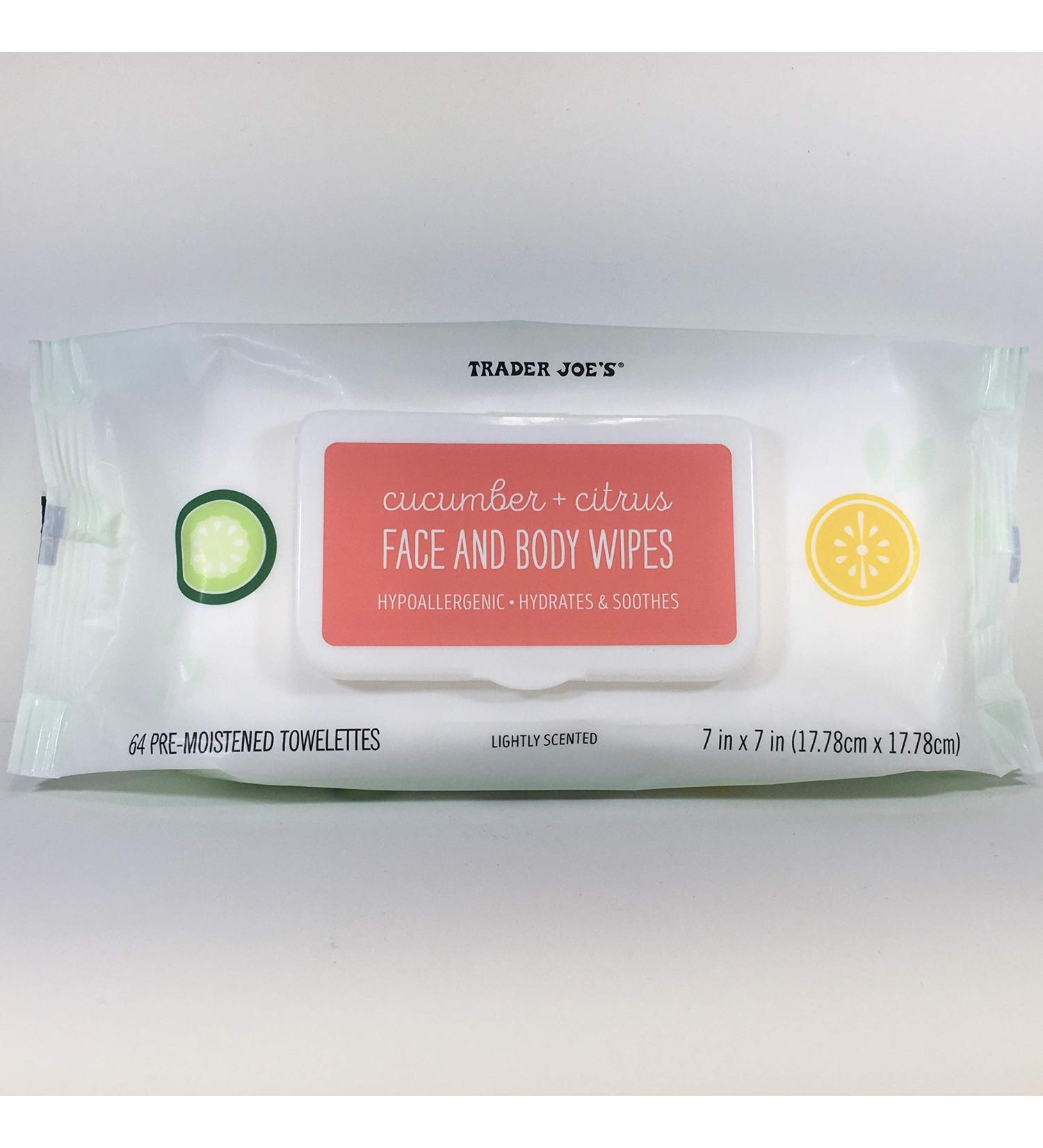 Trader Joe's Cucumber + Citrus Face And Body Wipes