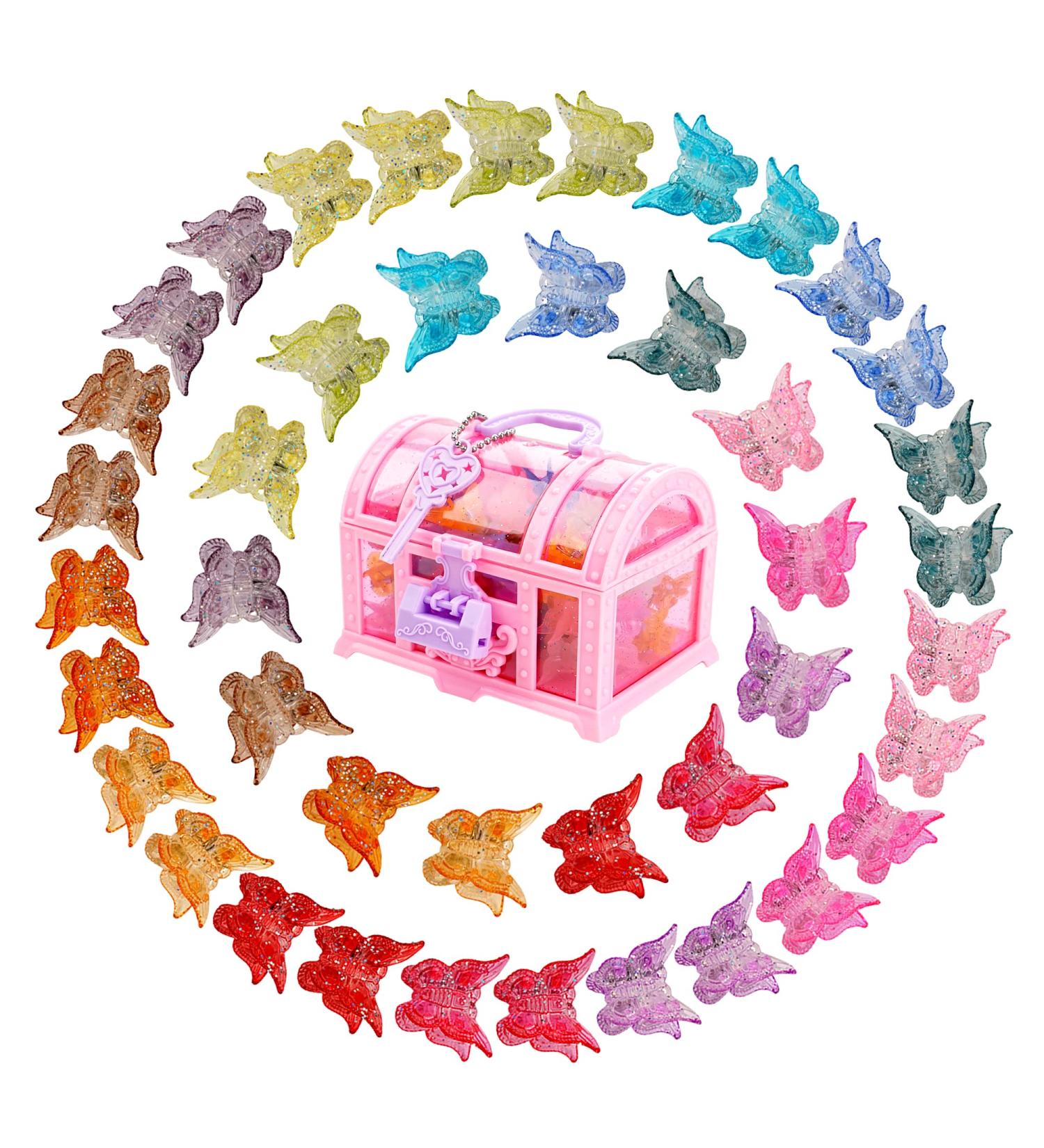 100 Pieces Mini Butterfly Hair Clips for Baby Girls - Sparkle Candy Colors | Toddler Party Gifts | 2 cm - Buy Online on GoSupps.com