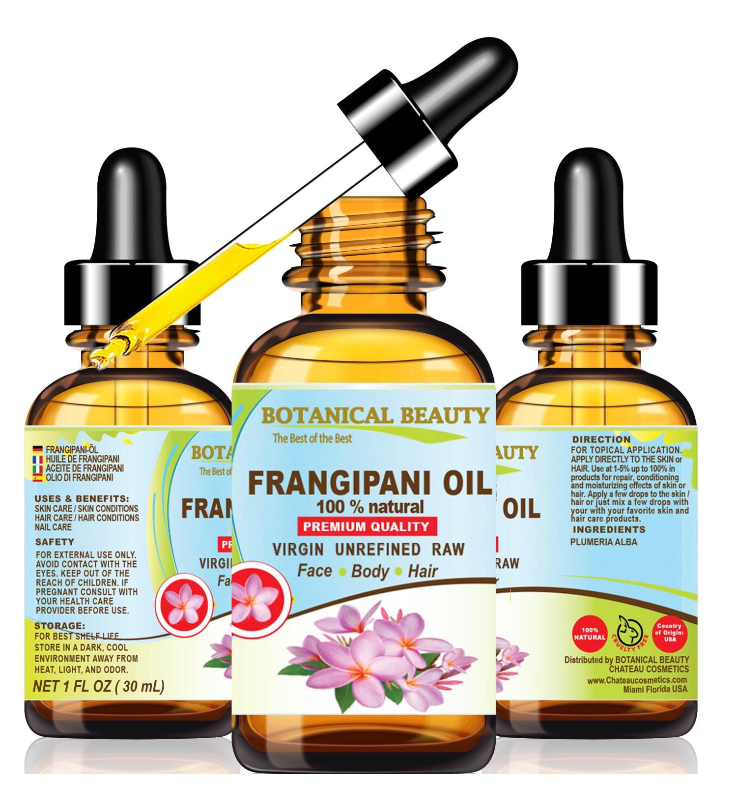Botanical Beauty Frangipani Oil 100% Natural 1 Fl oz - 30 ml Frangipani Essential Oil for FACE Skin Body Hair Nails. Beauty Oil Skin Moisturizer Oil Nourishing Oil Perfume Soap Making - Buy Online on GoSupps.com