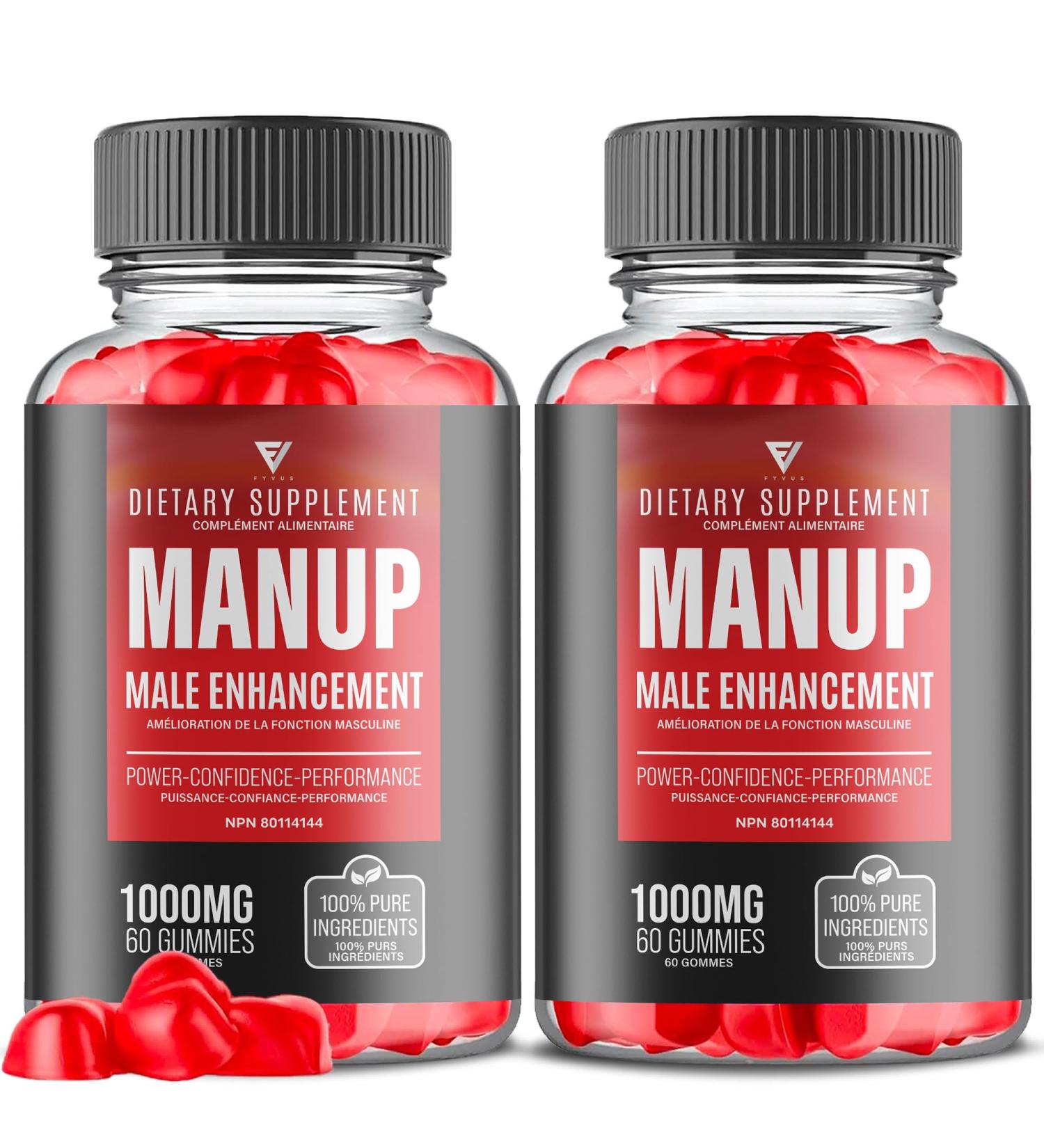 (2 Pack) ManUp Gummies ManUp Advanced Strength and Overall Healthy Lifestyle Support Supplement Gummy ManUp Maximum Performance and Confidence Supplement Formula Reviews (120 Gummies) - Buy Online on GoSupps.com