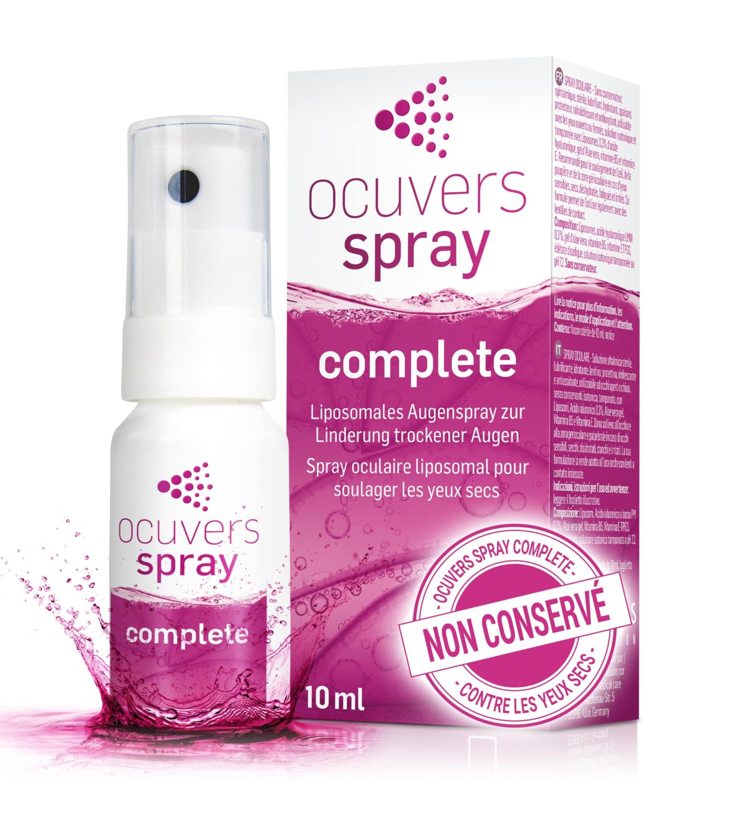  ocuvers Ocuvers Complete Eye Spray with 0.3% Hyaluronic Acid Liposomes Aloe Vera Vitamin B5 and Vitamin E - Spray - Buy Online on GoSupps.com