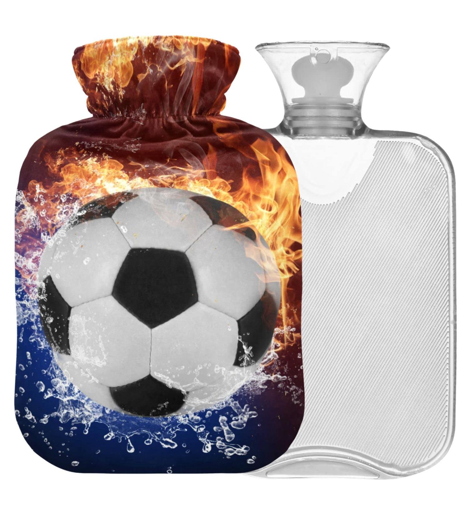 Buy Naanle Fire Football Hot Water Bottle 1L Transparent Heat Bottle for Bed Hand & Feet Warmer | Pain Relief & Cold Therapy | International Shipping - Buy Online on GoSupps.com