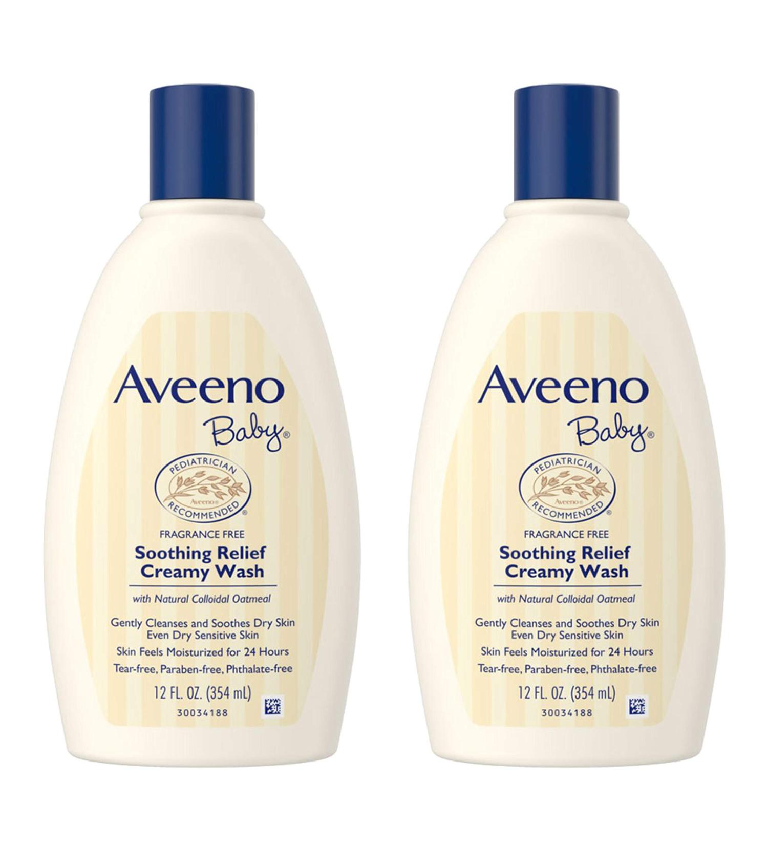 Aveeno Baby Soothing Relief Creamy Wash Fragrance Free - 12 fl oz (354 ml) | Gentle Skin Care for Babies - Buy Online on GoSupps.com