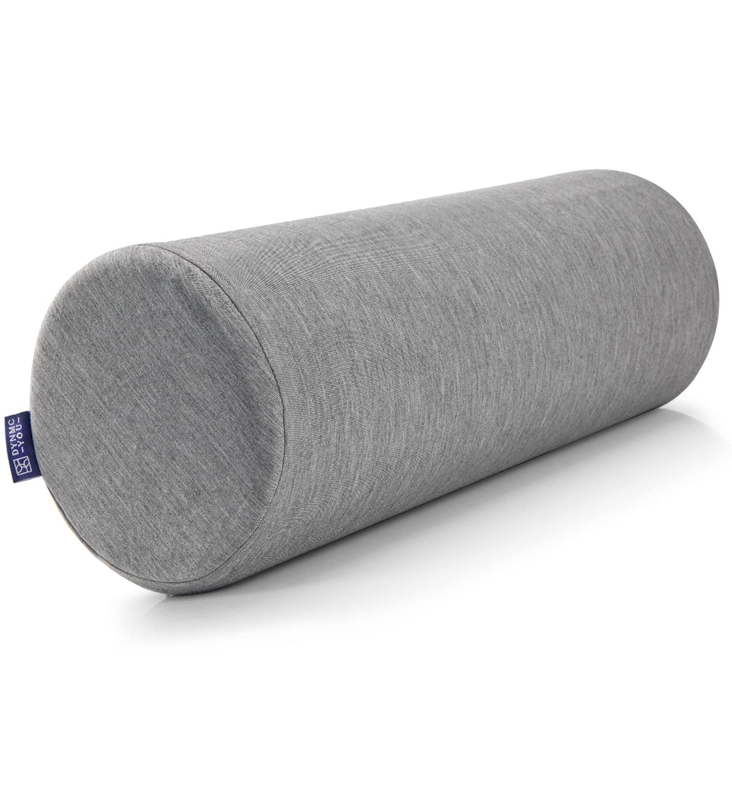 Memory Foam Neck Bolster Pillow Roll with Washable Bamboo Cover - Grey - Buy Online on GoSupps.com