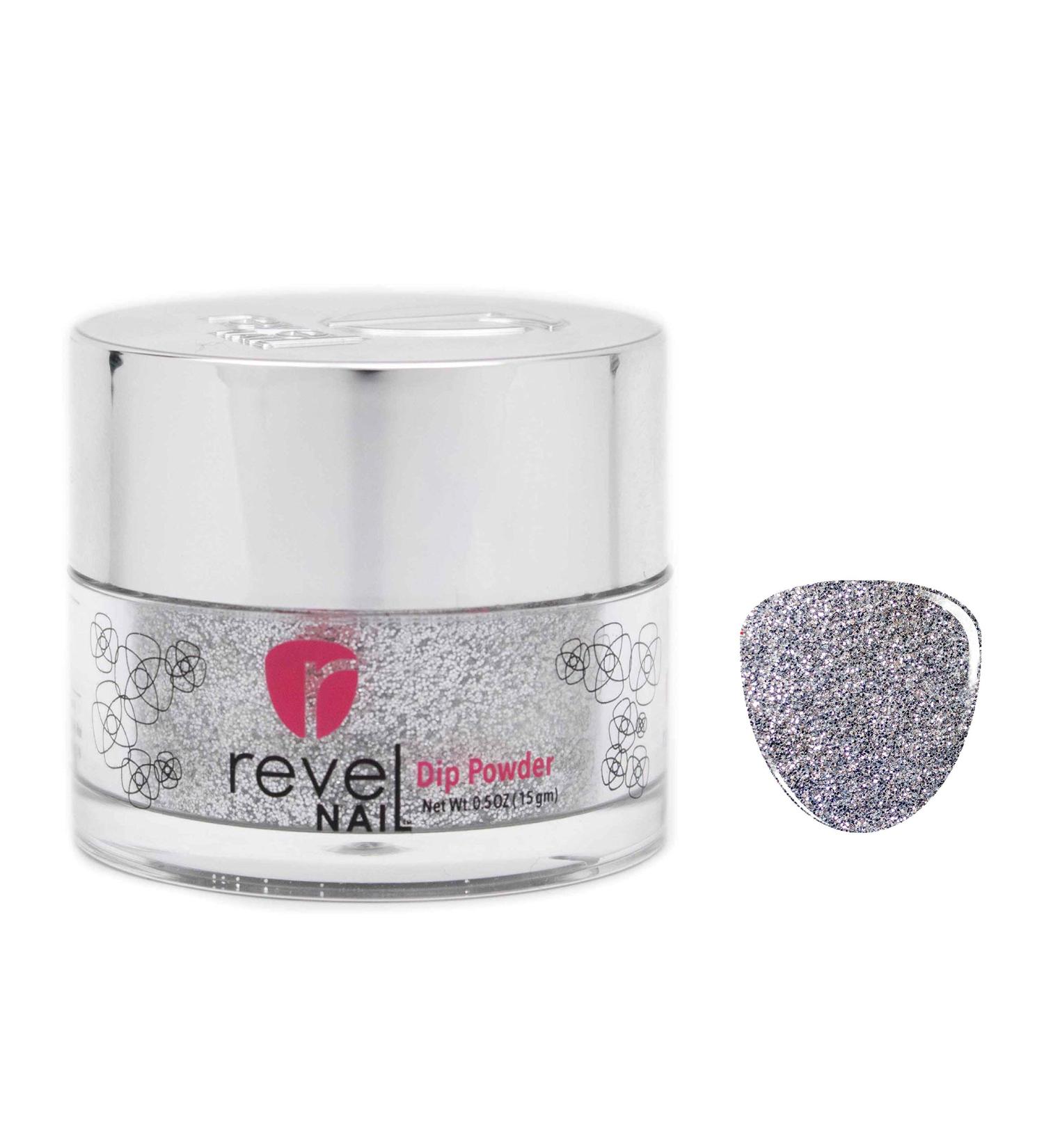 Revel Nail Dip Powder - Silver Glitter Chip Resistant Dip Powder with Vitamin E and Calcium for DIY Manicure - Phoebe - Buy Online on GoSupps.com
