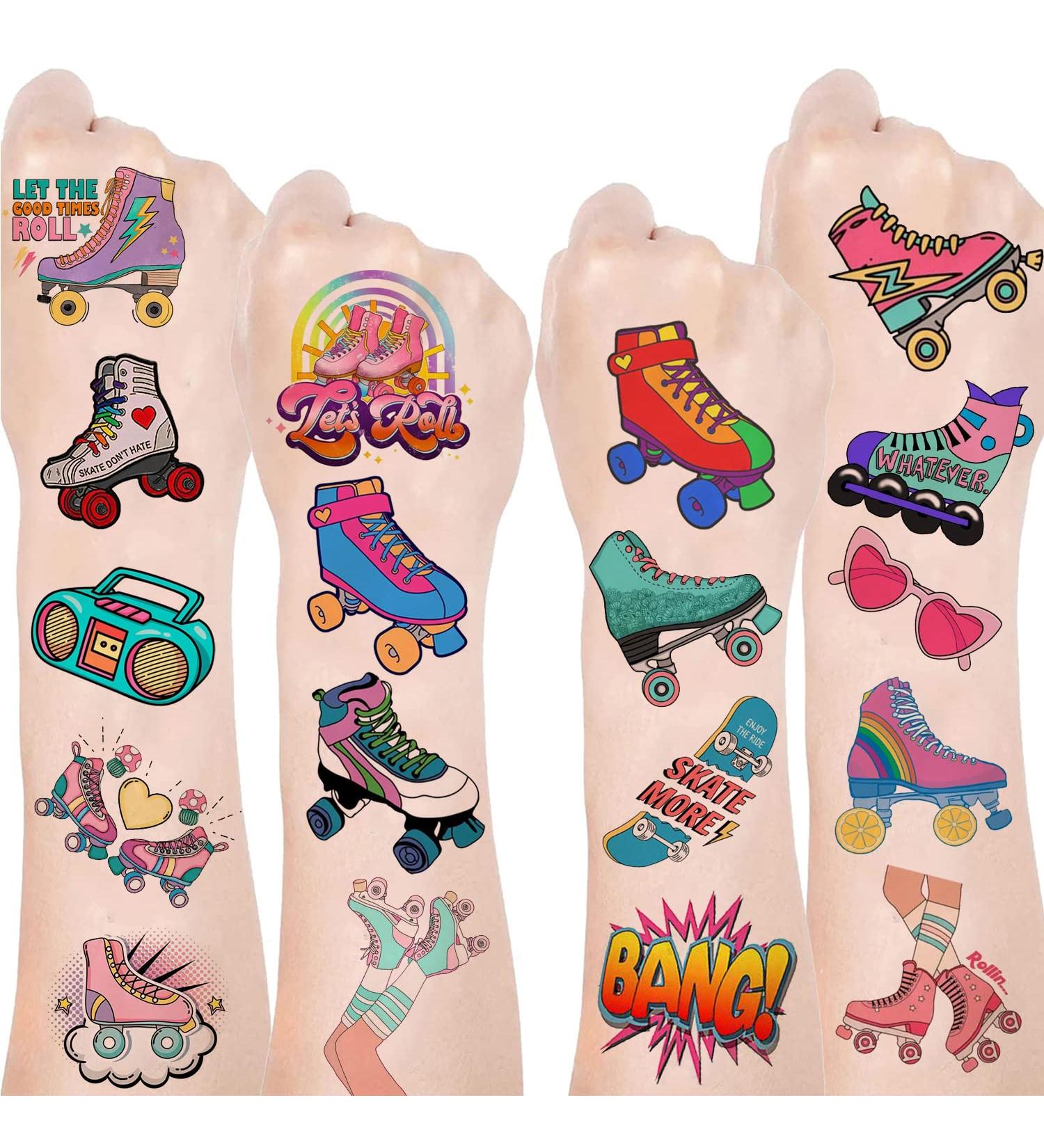 Roller Skate Party Favors Temporary Tattoos Stickers - 192 PCS for Kids Throwback to 90s Theme Party Decorations - Buy Online on GoSupps.com