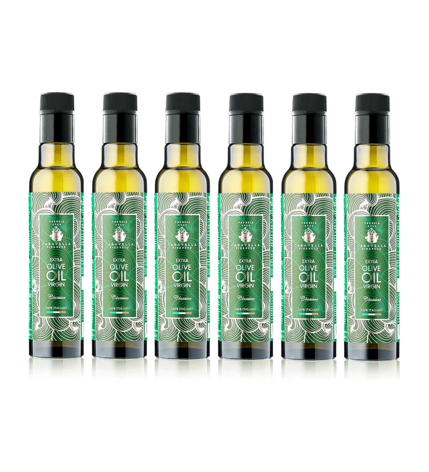  CARAVELLA FINE FOOD Pack of 6 Caravella Classico Extra Virgin Olive Oil 250ml x 6 - 100% Italian - Exclusive Gourmet Collection - Cold Extracted - New Fresh Harvest Olive Oil Campaign - Buy Online on GoSupps.com