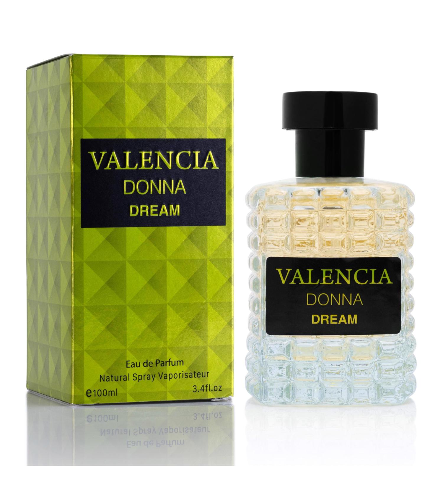 Valencia Donna Dream for Women Eau De Parfum - Citrus Floral Fragrance - Top Notes of Sweet Lychee & Calabrian Bergamot - Mid Tone of Turkish Rose Peony & Rose Water Blossom - Elegant 100ml Bottle - Buy Online on GoSupps.com