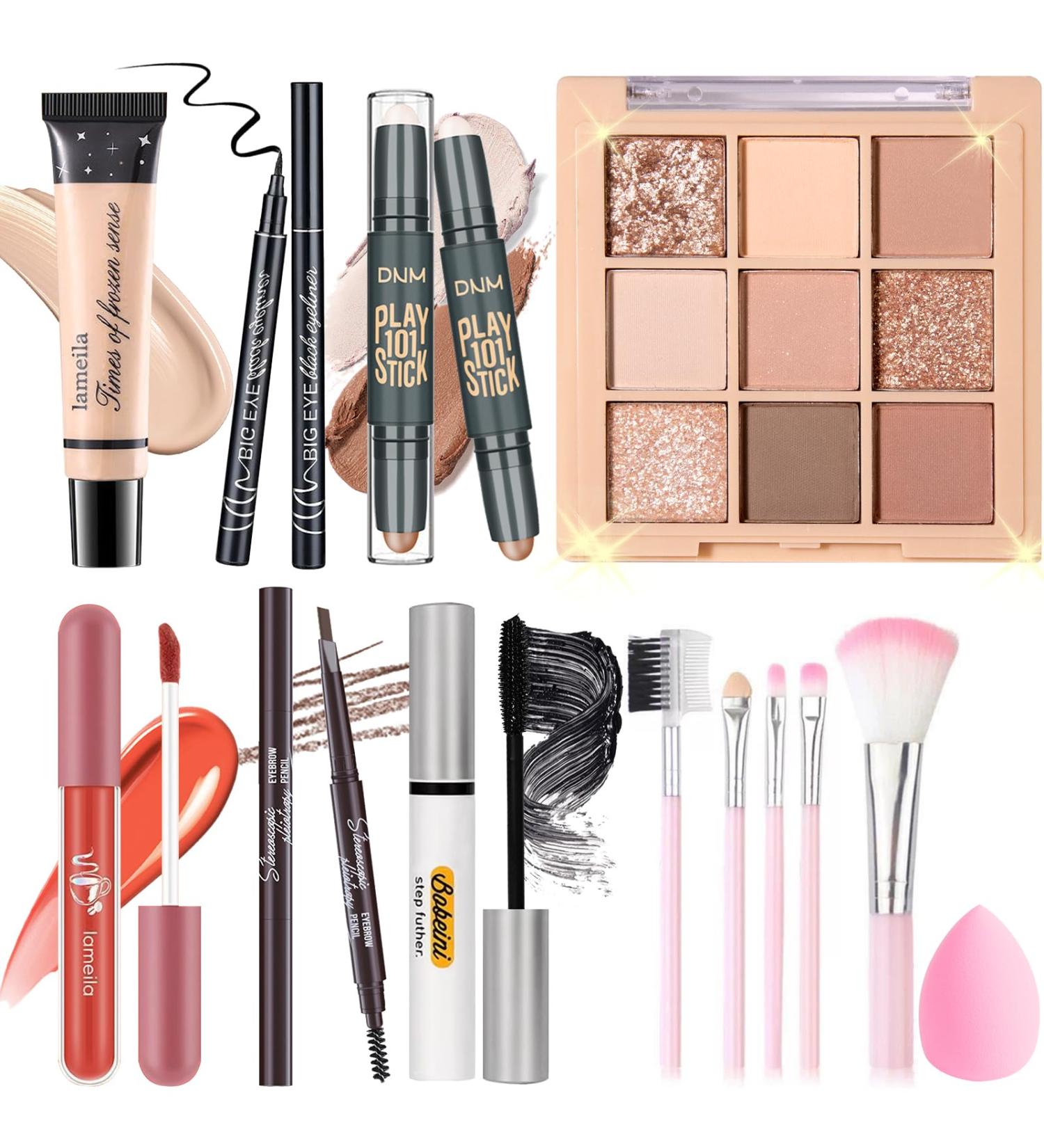Ultimate Makeup Set Kit for Women & Teens - 9 Color Eyeshadow Foundation Eyeliner & Brushes - Perfect Gift - Buy Online on GoSupps.com