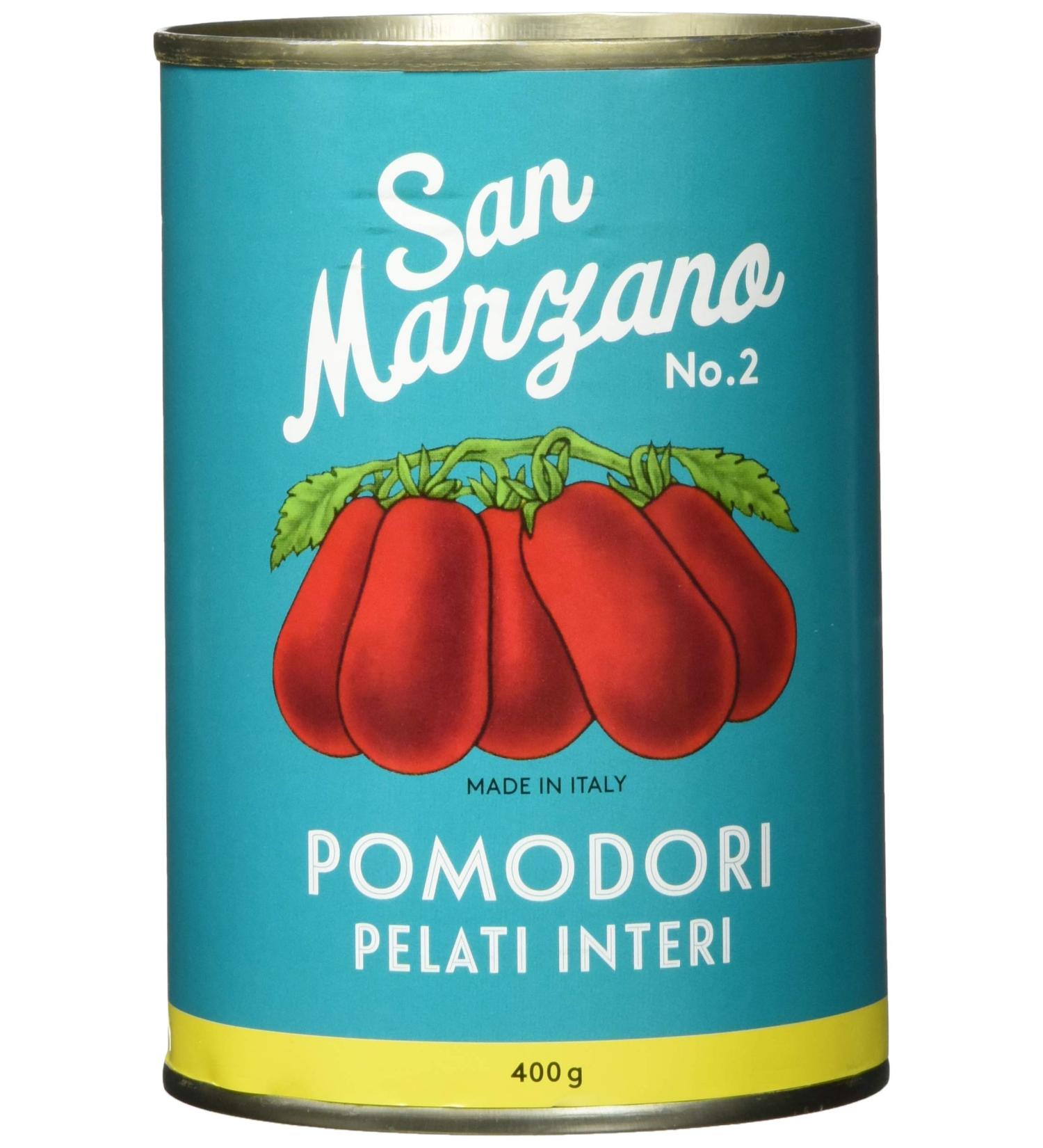 Authentic San Marzano Peeled Tomatoes - Whole 400g Can | Best Italian Diced Tomatoes for Gourmet Cooking - Buy Online on GoSupps.com