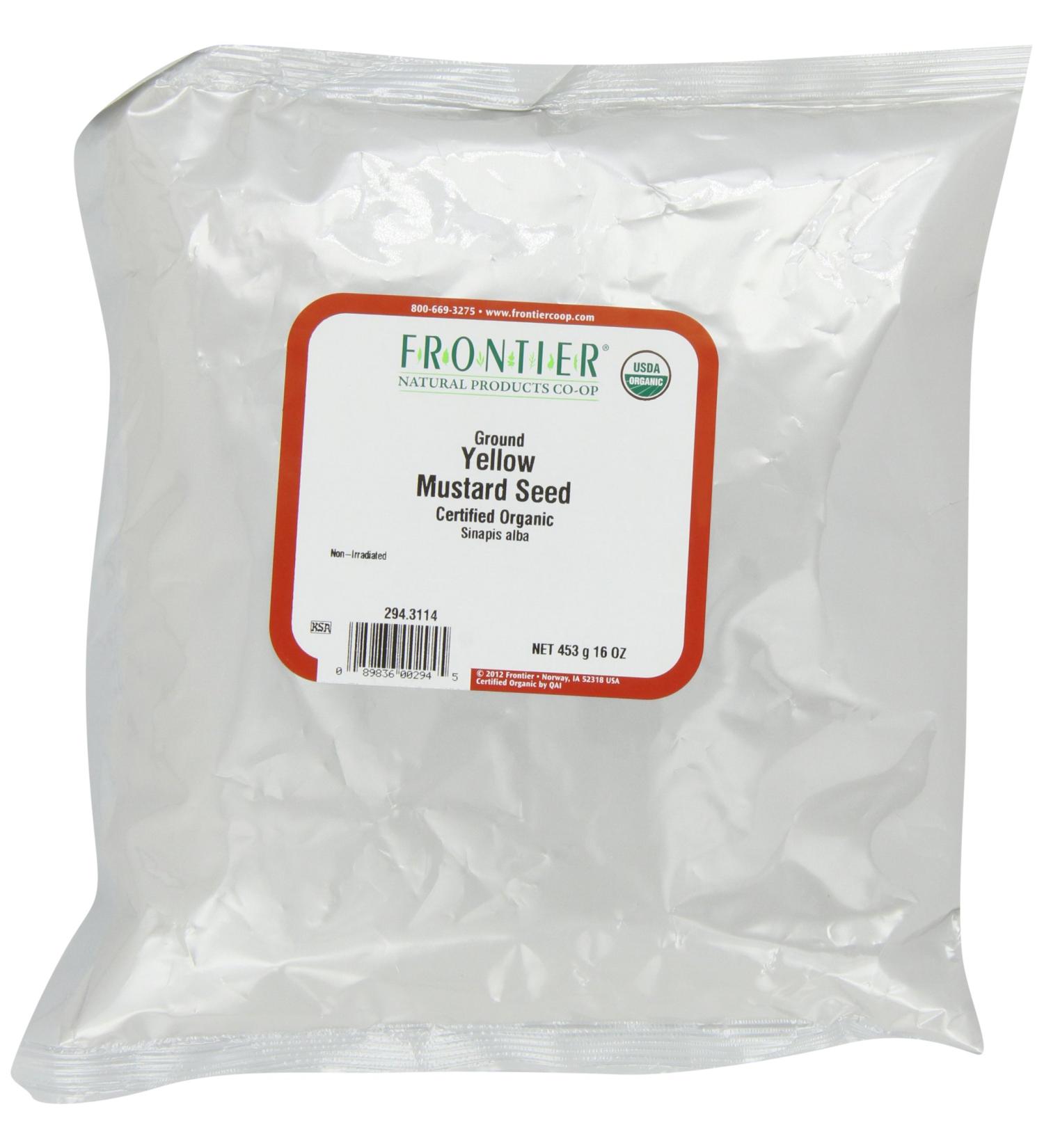 Certified Organic Yellow Mustard Powder - Frontier Mustard Seed, 16 oz Bags (2-Pack) - Buy Online on GoSupps.com