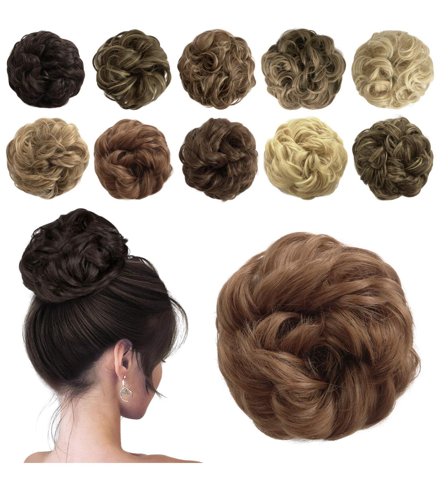 Sofeiyan Hair Tendrils & Updos | Wavy Messy Chignon Extensions for Women | Light Chestnut Brown - 40g - Buy Online on GoSupps.com