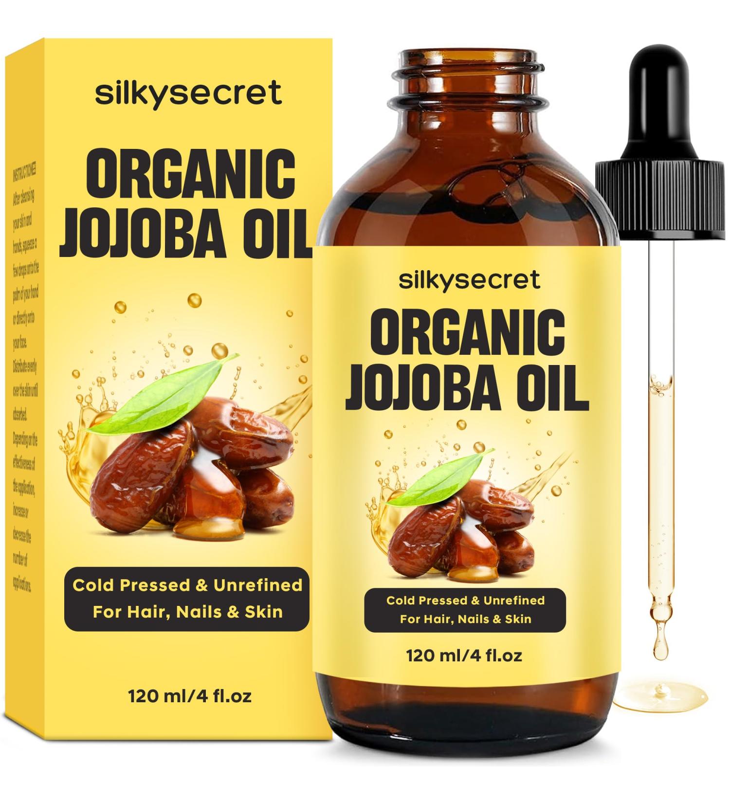 Organic Jojoba Oil | Natural Hair Growth & Moisturizing Oil | Cold Pressed Carrier Oil for Skin Hair & Nails - Buy Online on GoSupps.com
