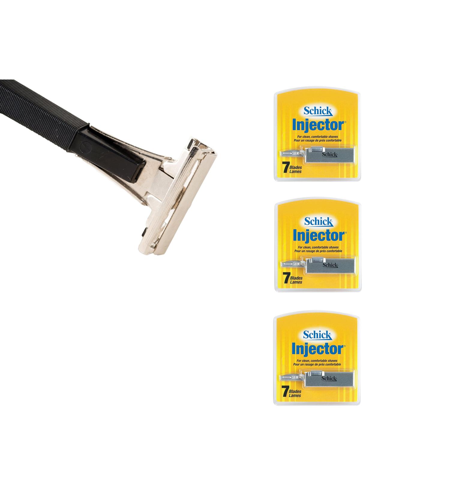 Shave Classic Single Edge Razor Handle & Schick Injector Blades - 3 Pack | Compatible with Schick Injector Razors for Smooth Shaving - Buy Online on GoSupps.com