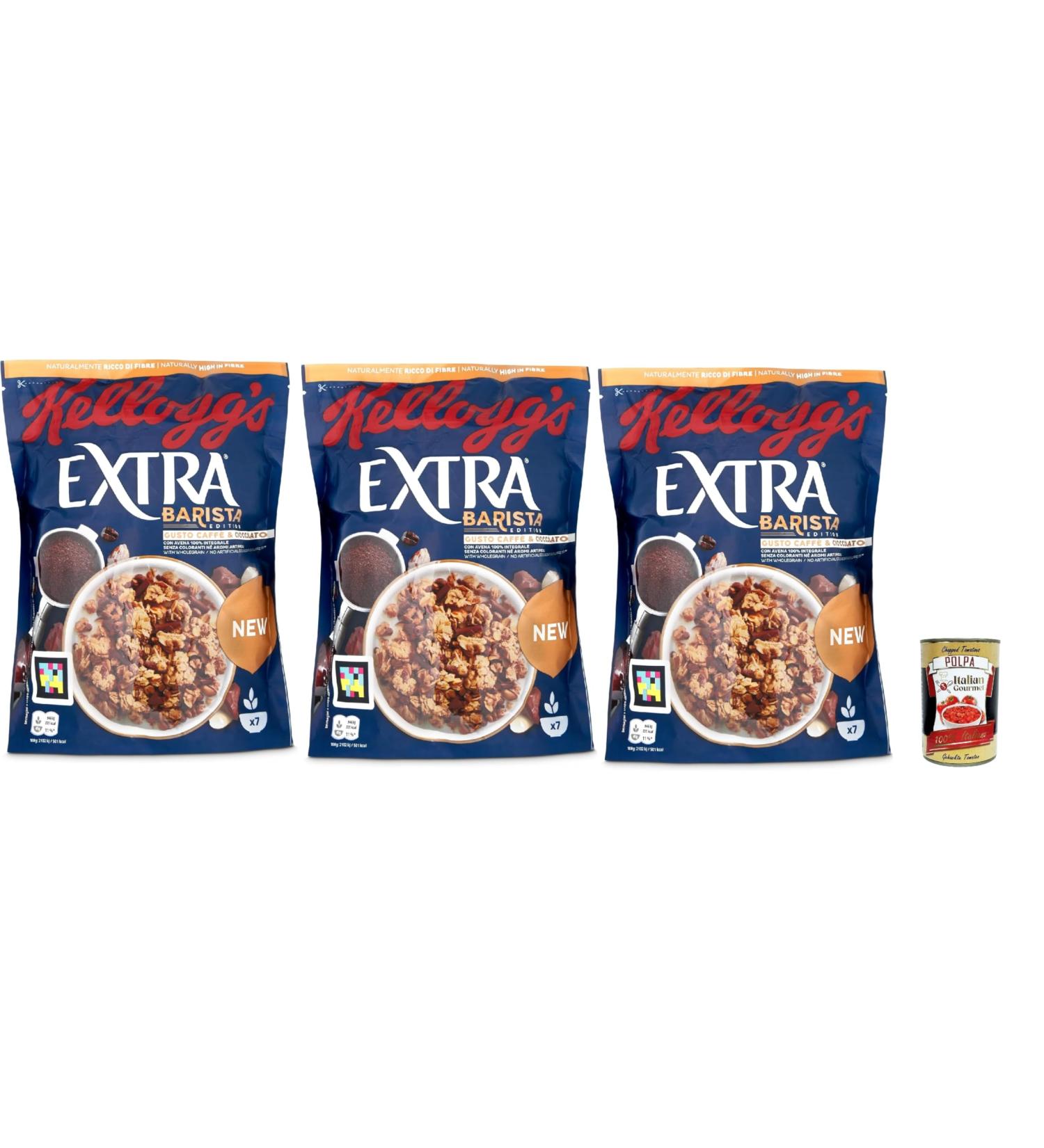  Italian Gourmet E.R. Cereali Extra "Barista Edition" | Try Coffee & Chocolate | Breakfast Cereals Cereals Crispy Oatmeal Cereals | 3 x 350g + Italian Gourmet Polpa 400g - Buy Online on GoSupps.com