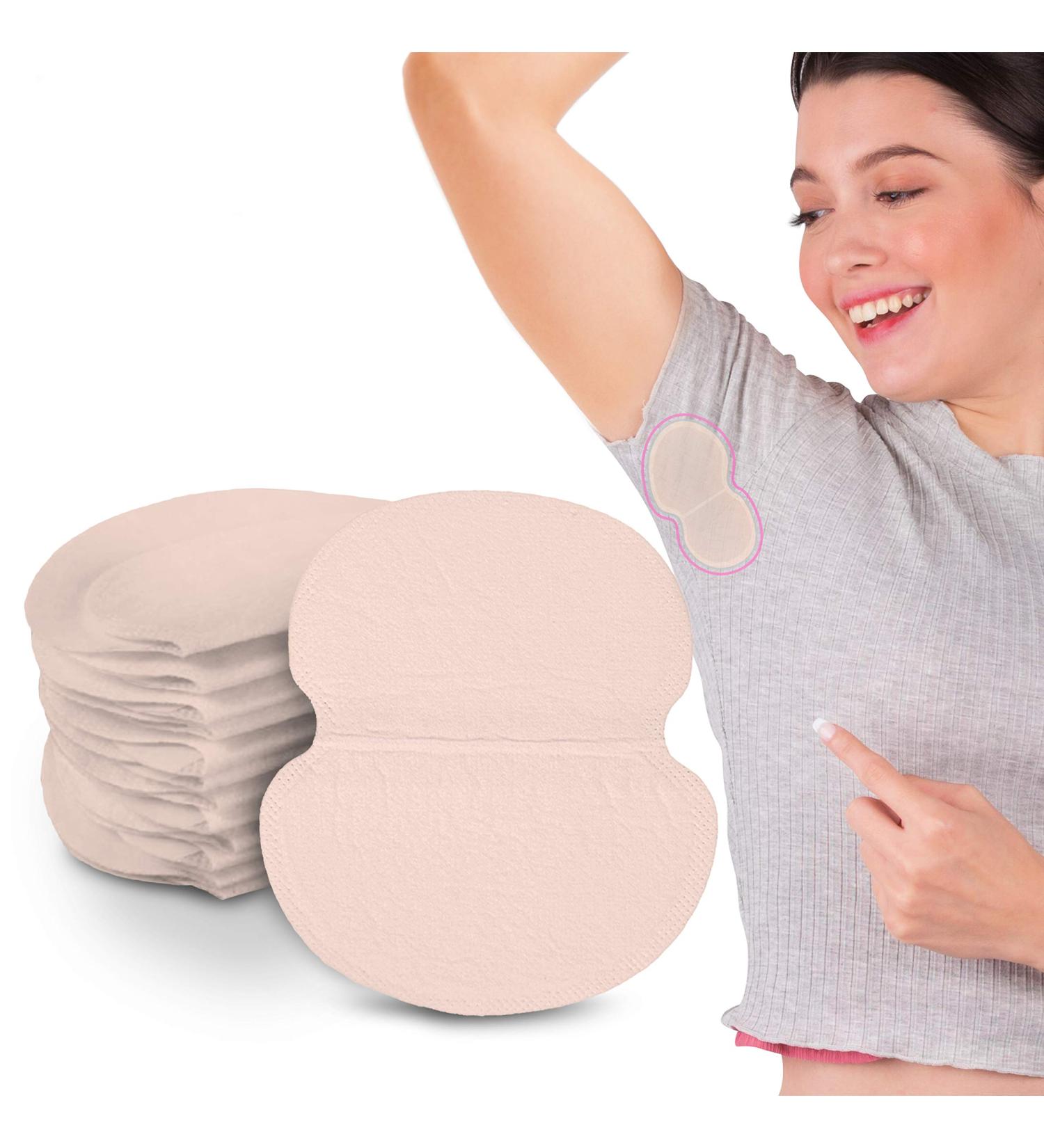 100 Pack Underarm Sweat Pads - Disposable Armpit Shields for Hyperhidrosis - Invisible Dress Guards for Men and Women - Beige - Buy Online on GoSupps.com