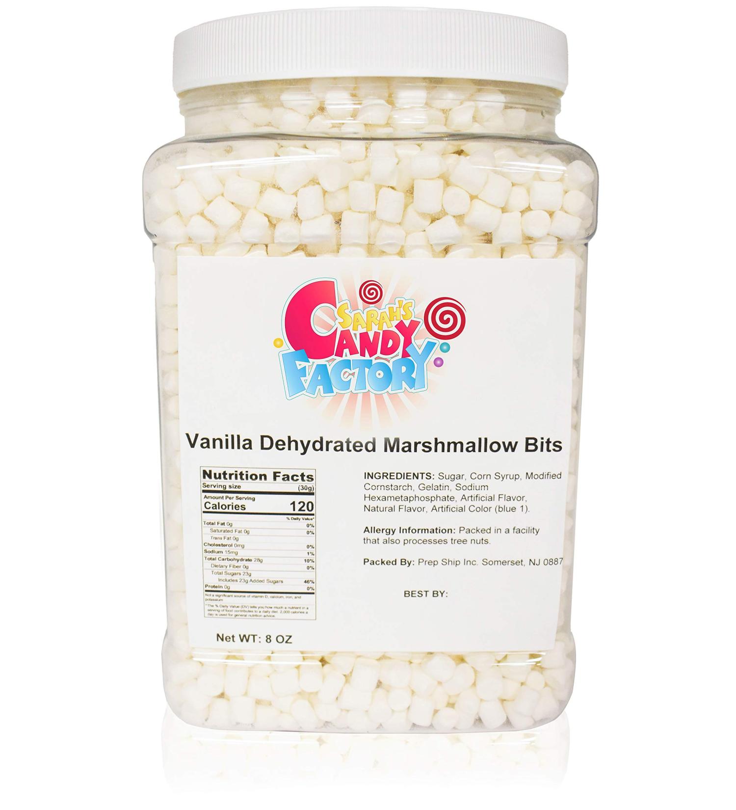 Sarah's Candy Factory Vanilla Mini Dehydrated Marshmallow Bits - 8 Oz Jar - Buy Online on GoSupps.com